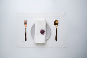 Ivory  Linen Dinner Napkins 18 x 18 Inch Set of 4 - Hemmed