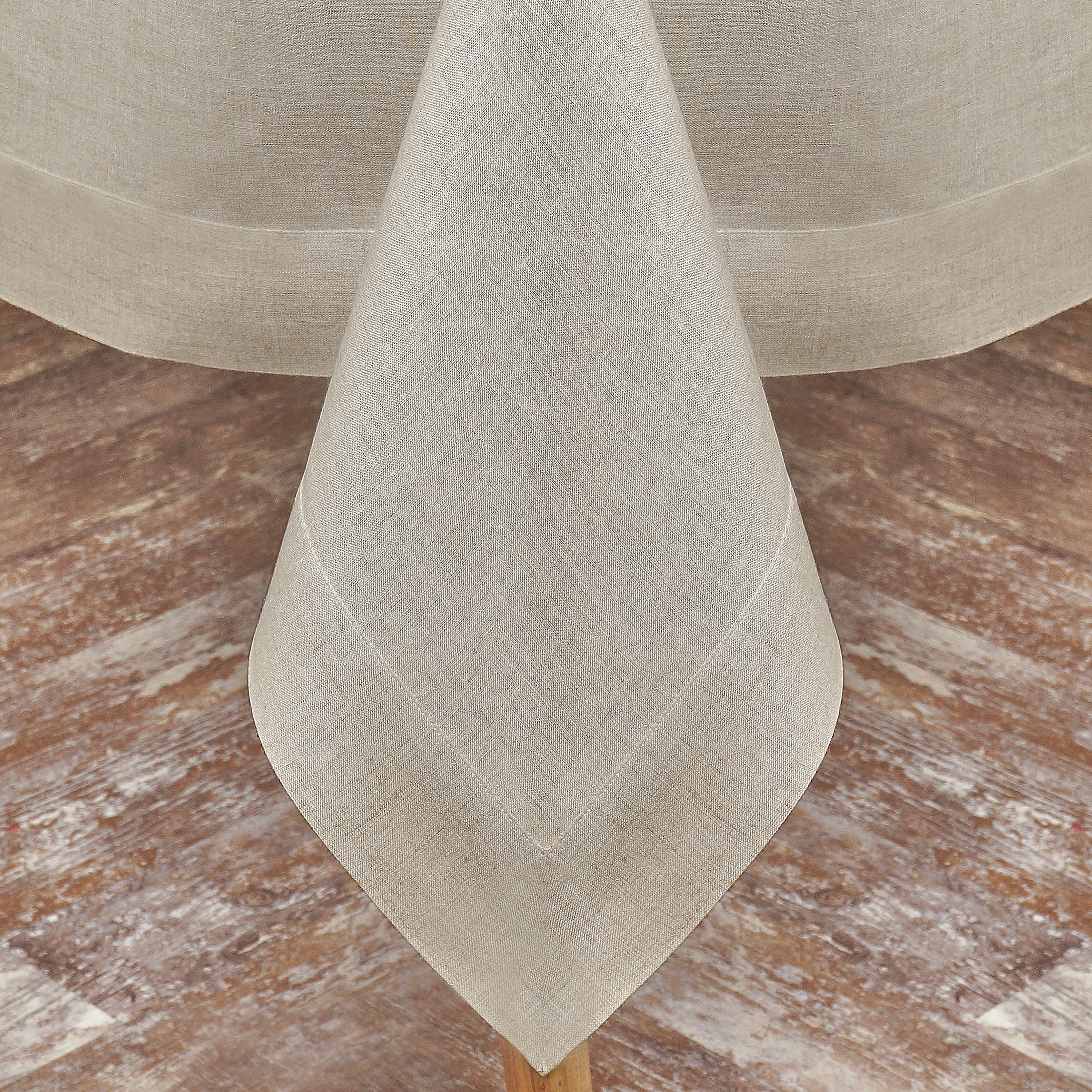 Natural Linen Tablecloth, Hemmed