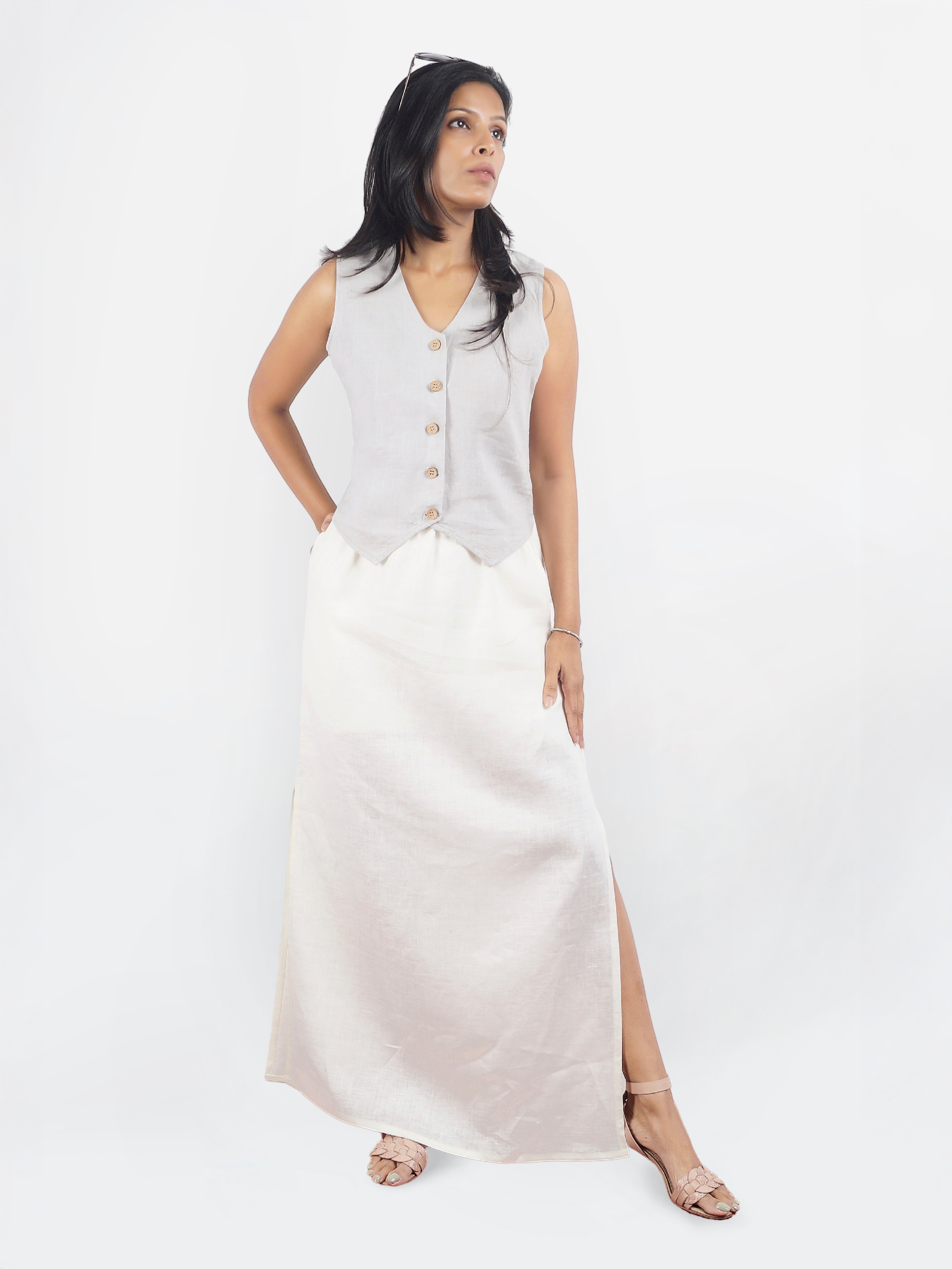 Quiet Grey Linen Waistcoat