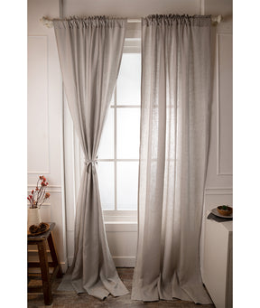 Silver Grey Linen Curtain | 1 Panel