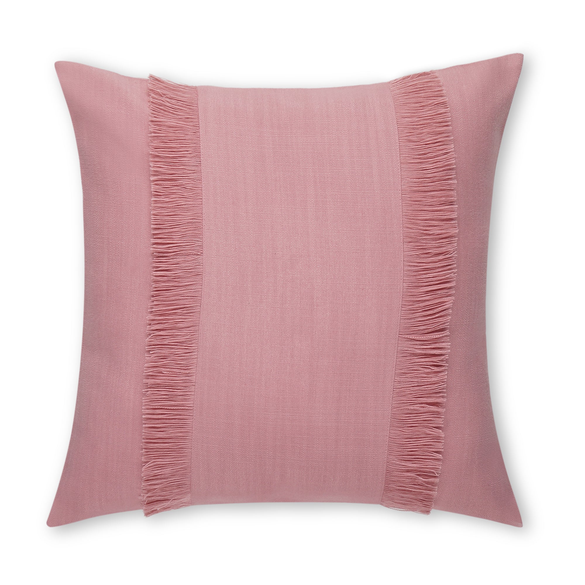 Bohemian Double Fringe Pillow Cover - Dusty Pink