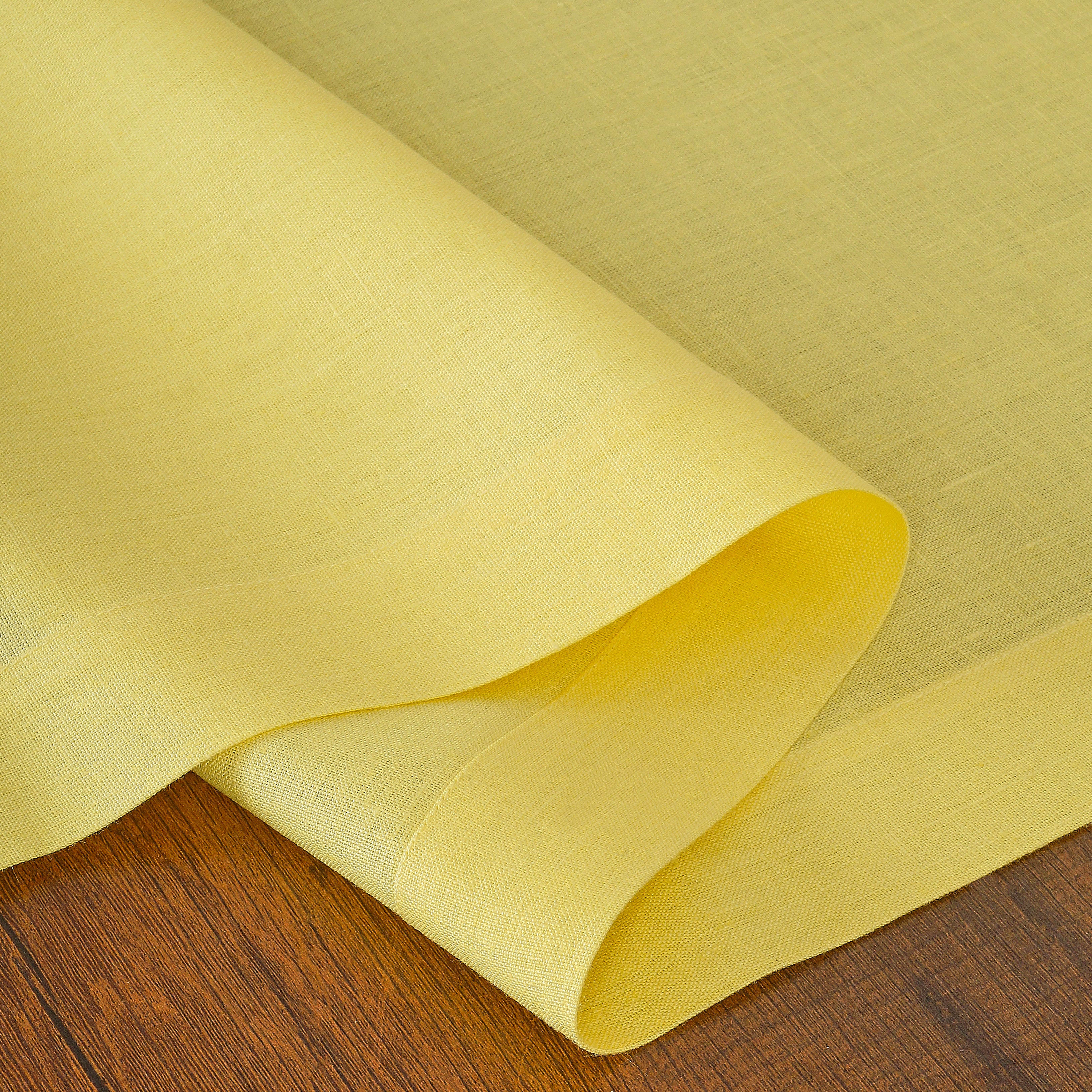 Lemon Yellow Linen Table Runner, Hemmed