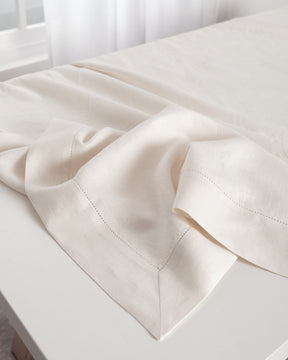 Ivory Linen Tablecloth - Hemstitch