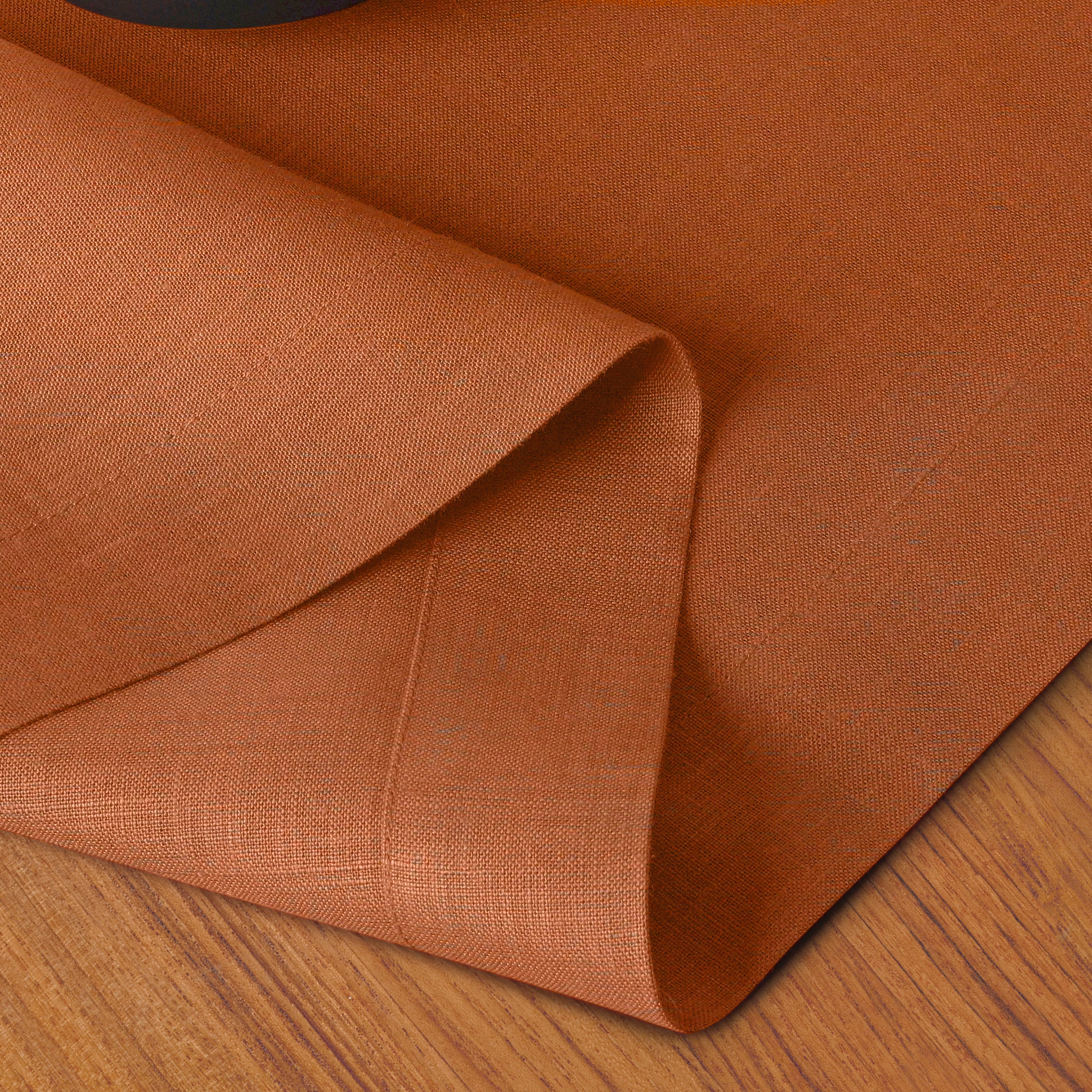 Rust Linen Table Runner, Hemmed