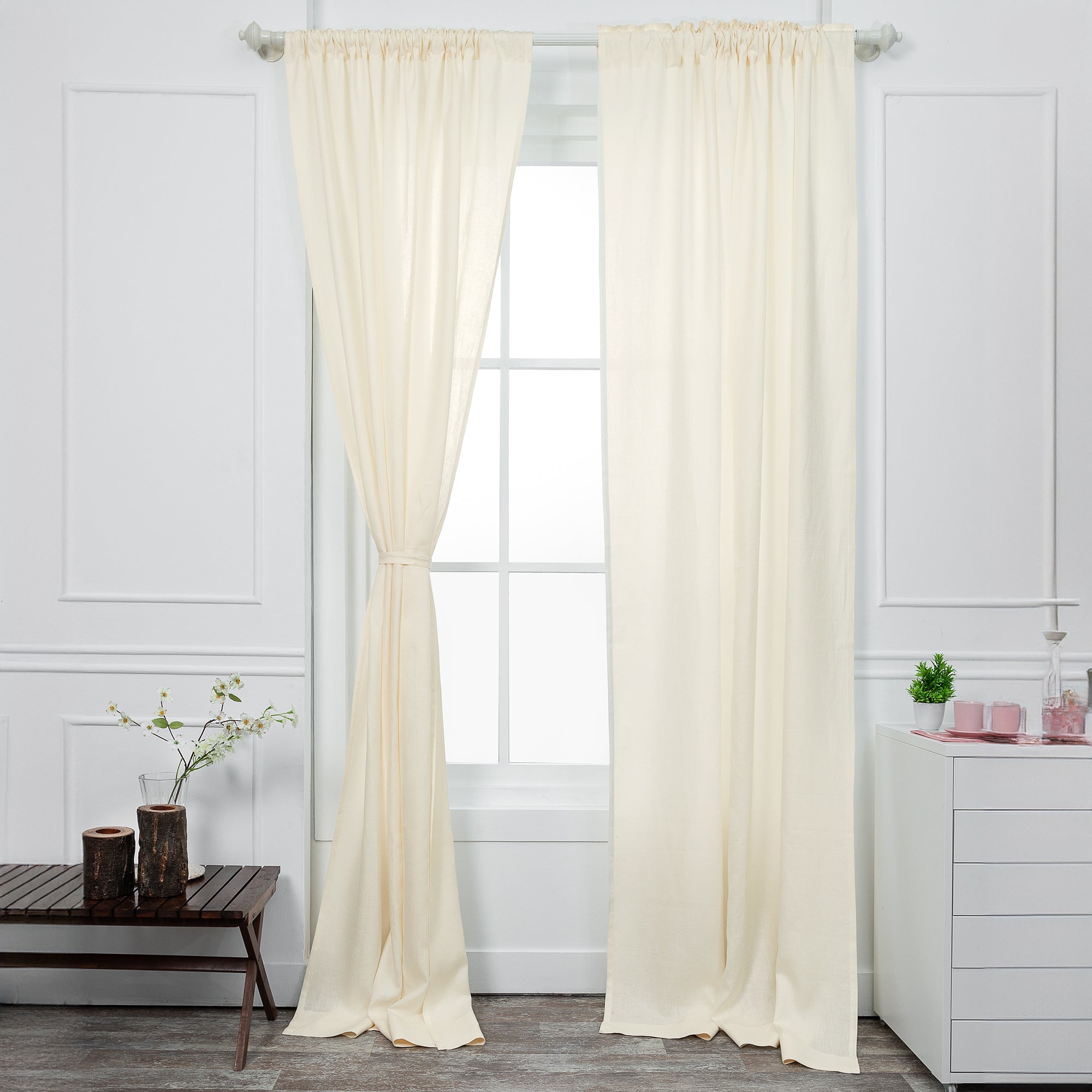 Ivory Linen Curtain | Set of 2