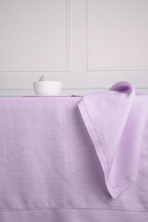 Lavender Linen Tablecloth - Hemstitch