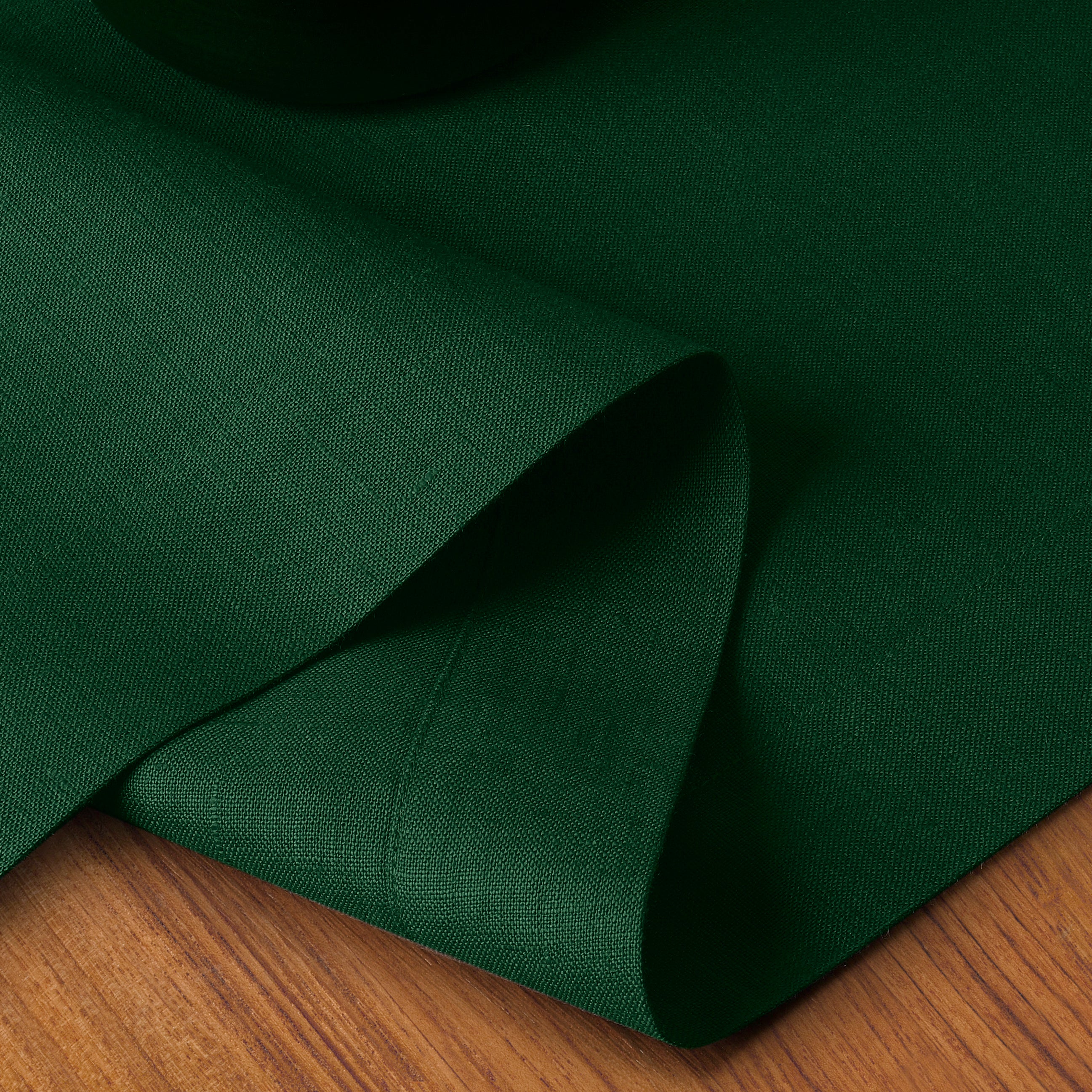 100% Pure Linen Fabric Forest Green