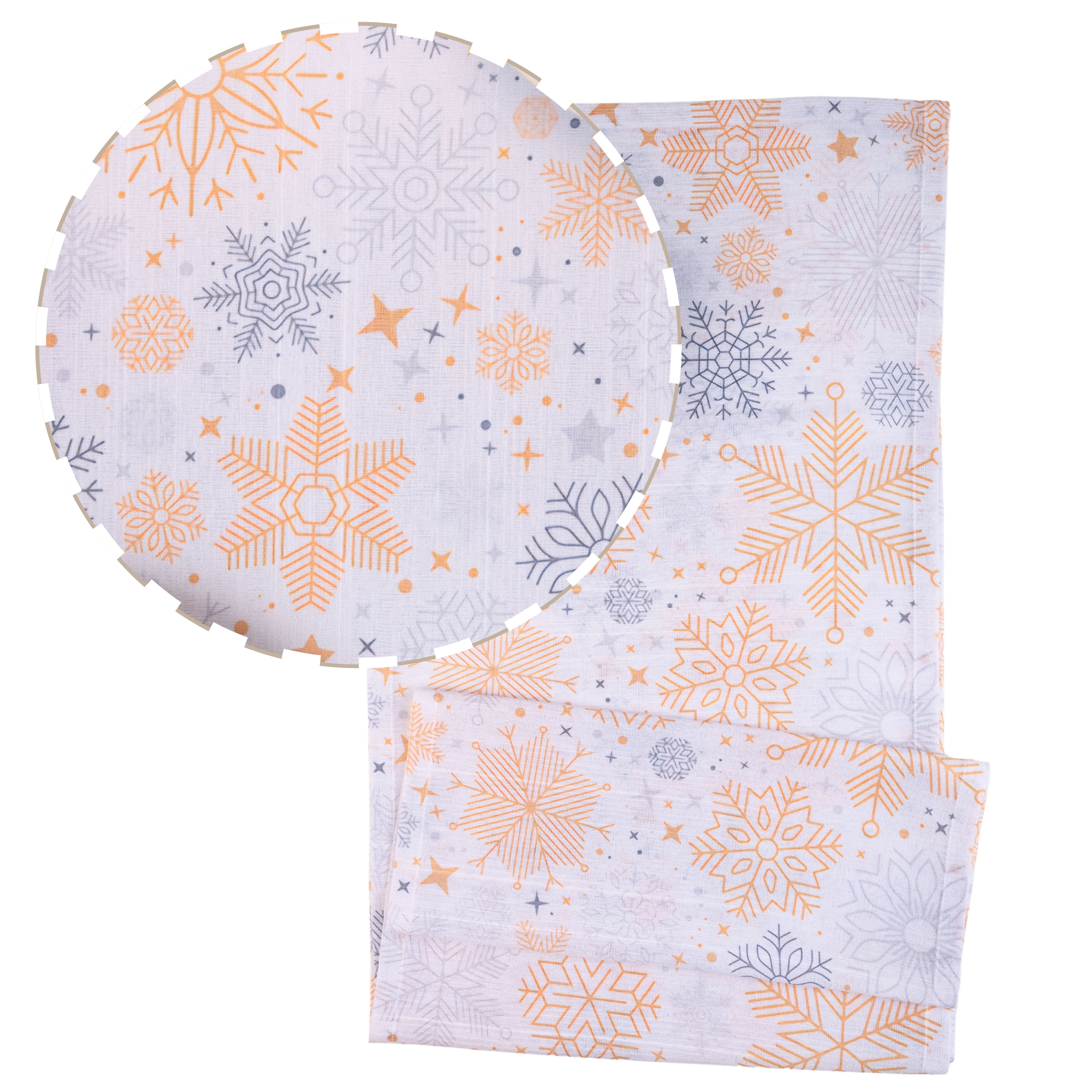 Snowflake Vegan Silk Table Runner - Christmas Print