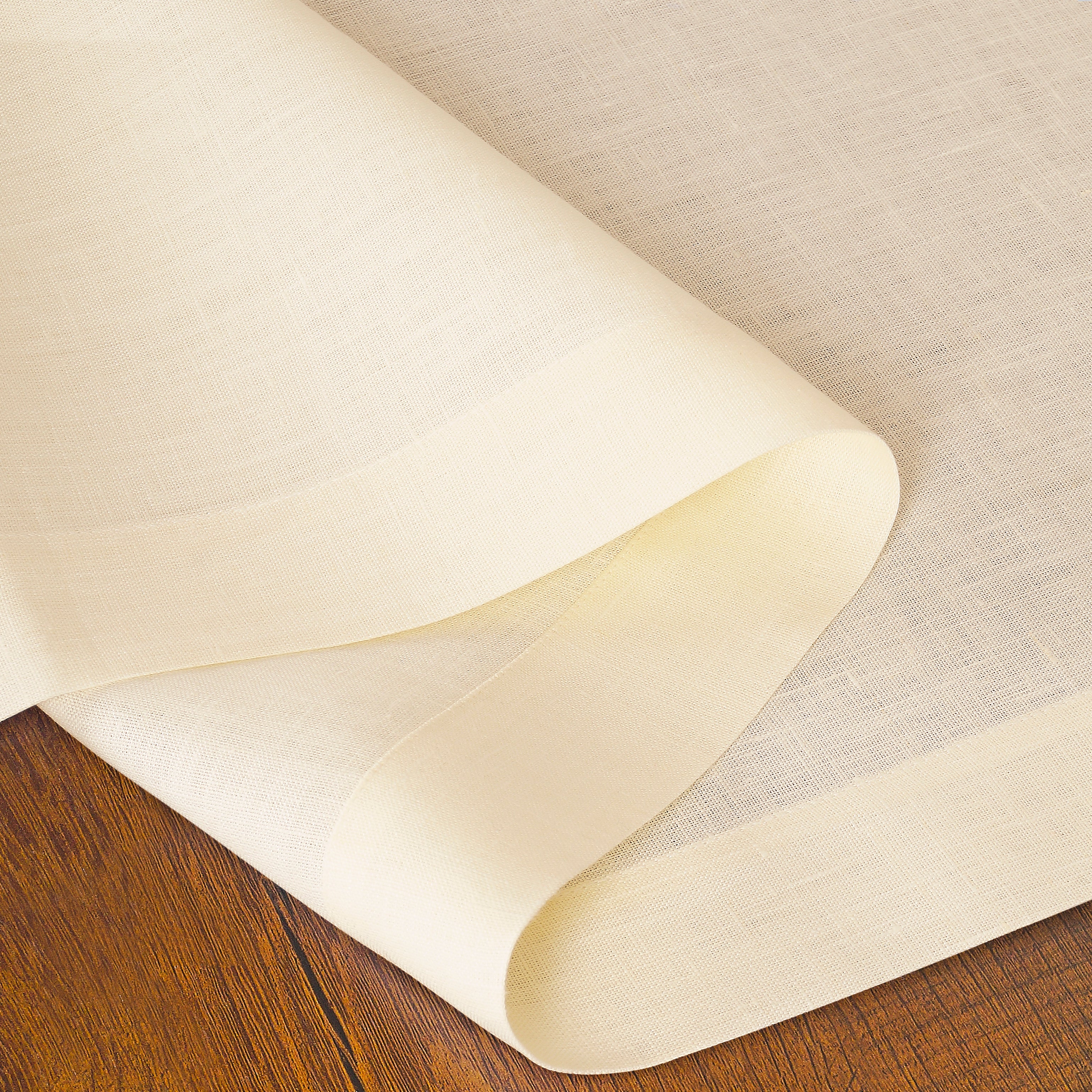 100% Pure Linen Fabric Vanilla Cream