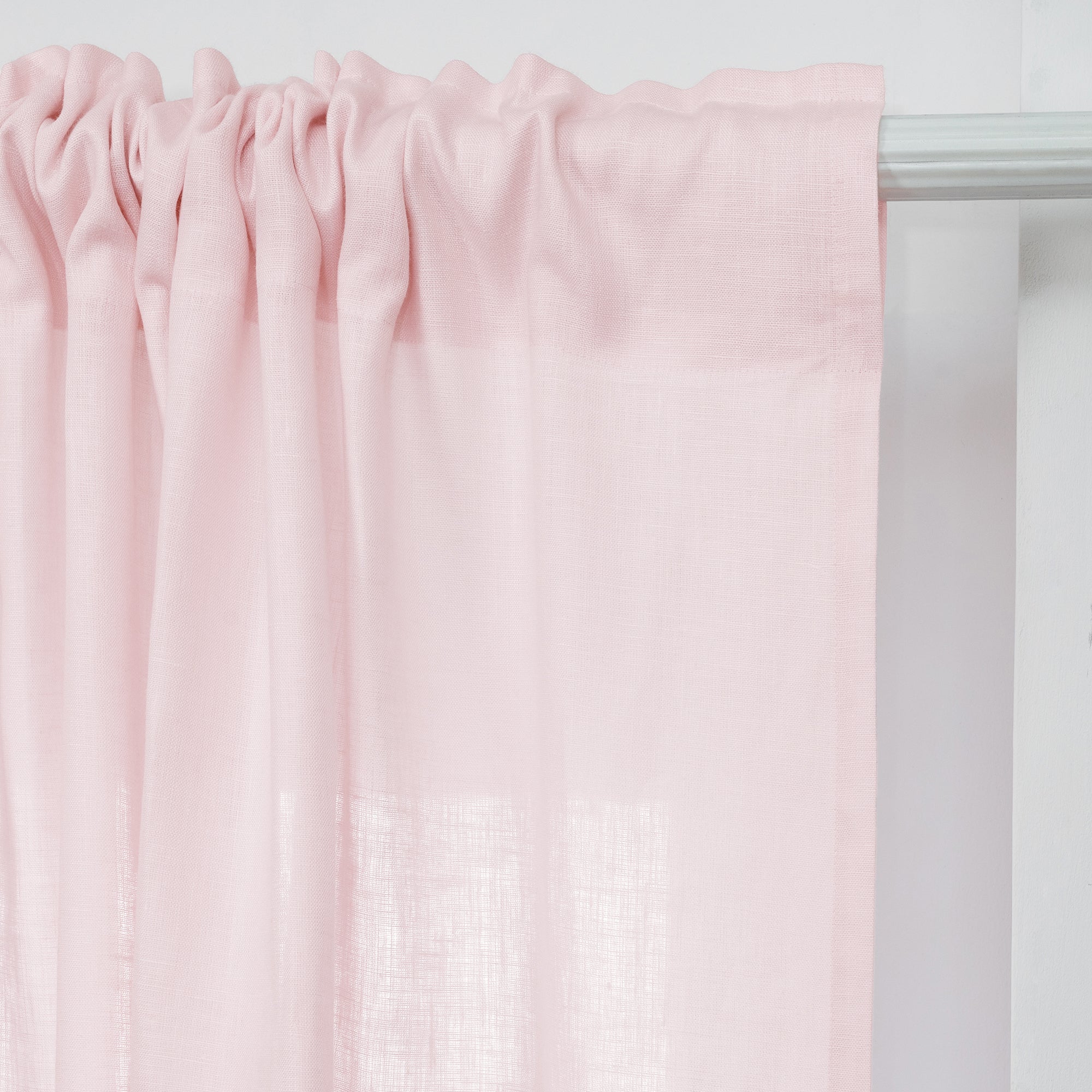 Pastel Pink Linen Curtain