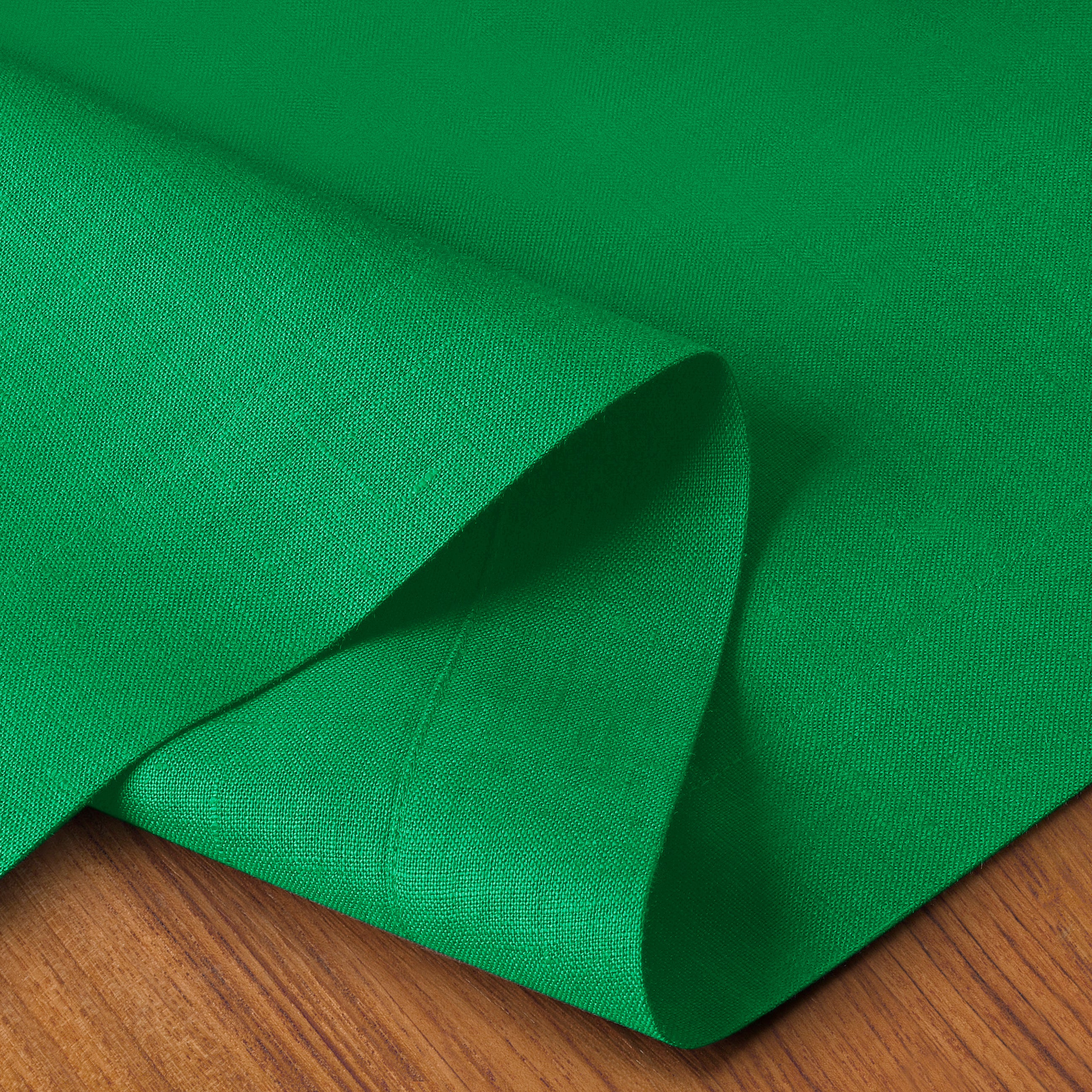 Kelly Green Linen Table Runner, Hemmed