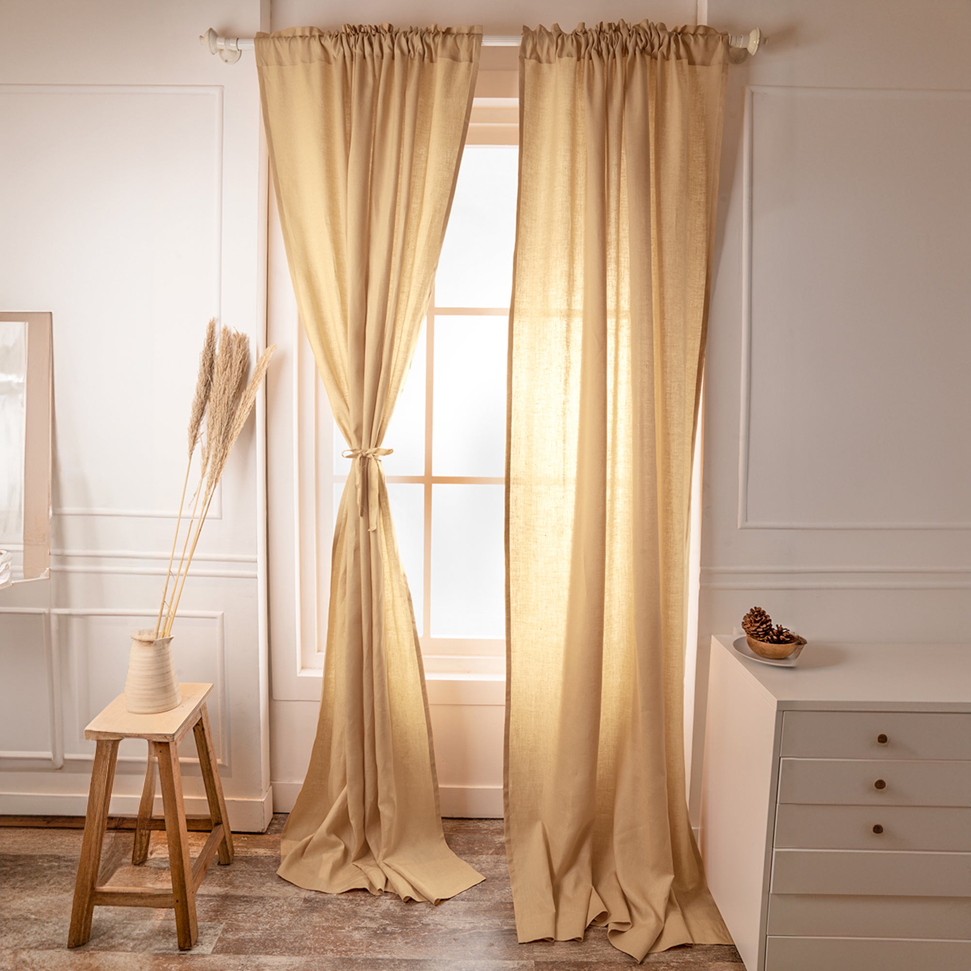 Beige Linen Curtain