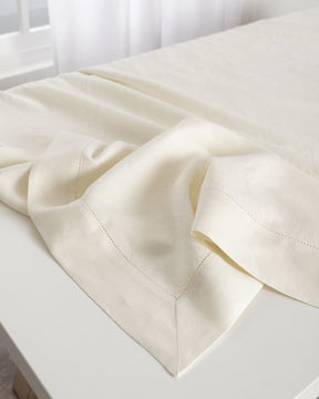 Cream Linen Tablecloth - Hemstitch