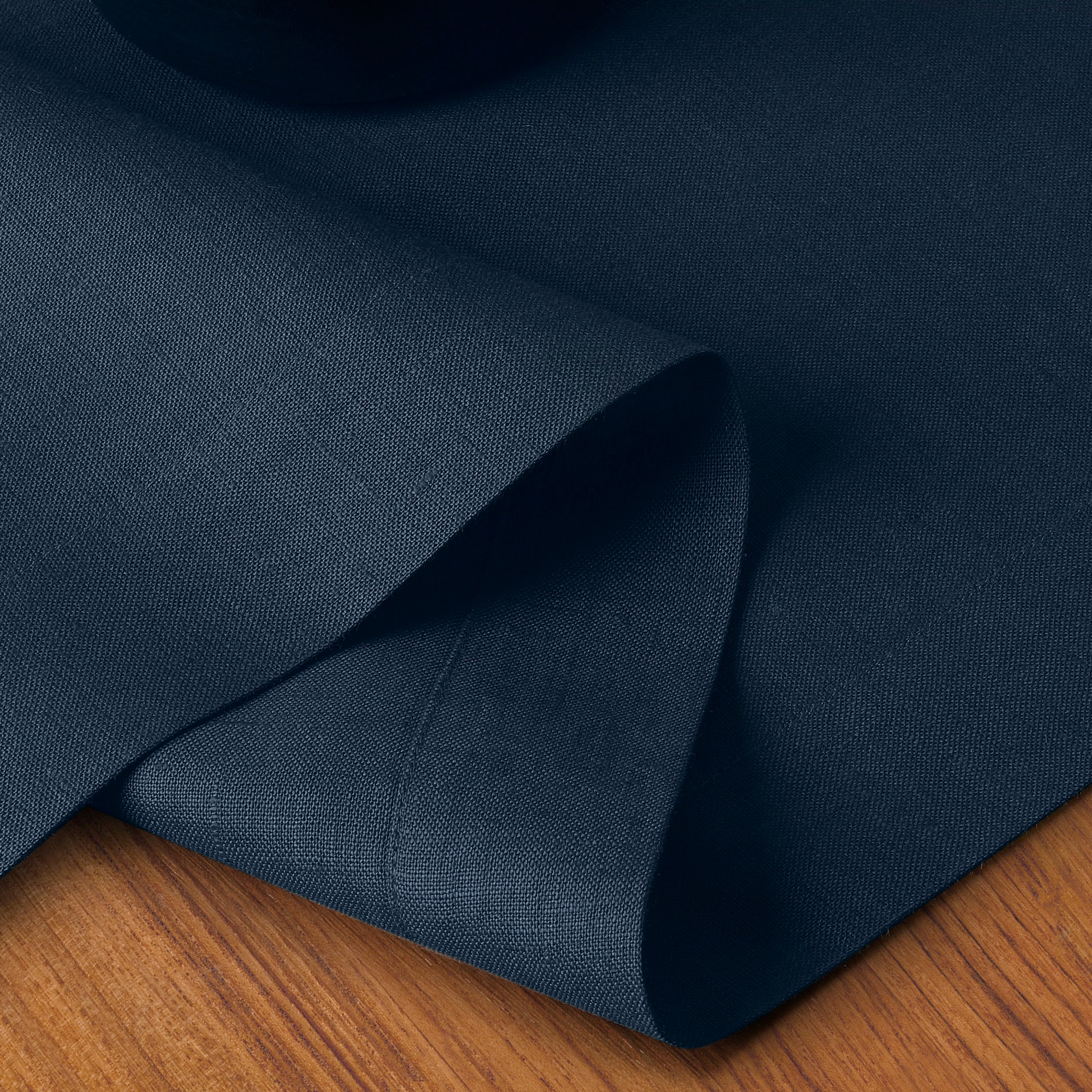 Navy Blue Linen Table Runner, Hemmed
