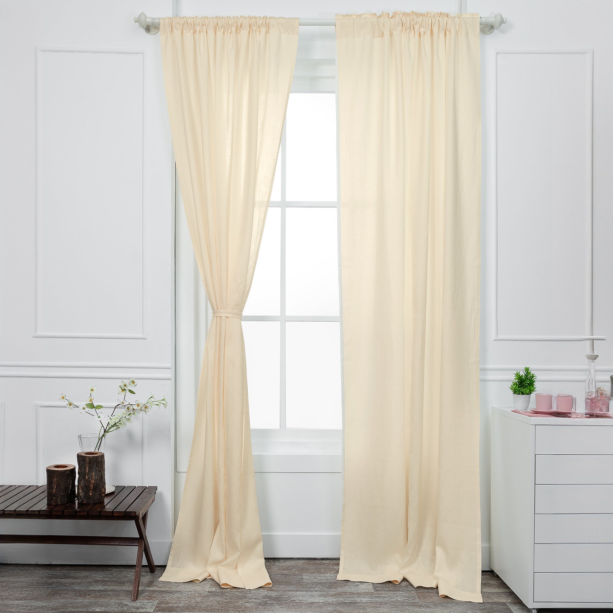 Vanilla Cream Linen Curtain