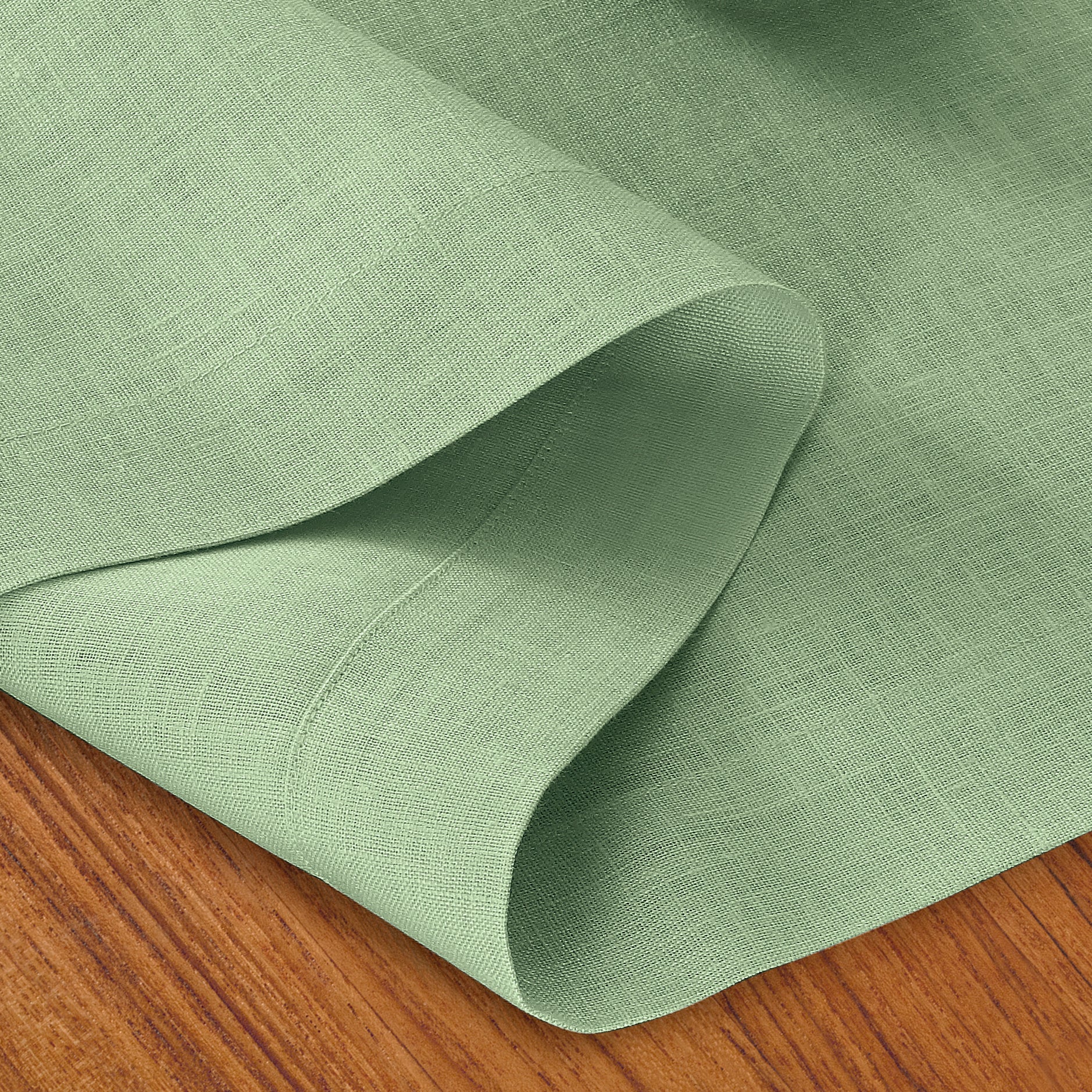 100% Pure Linen Fabric Sage Green