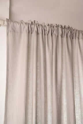 Silver Grey Linen Curtain | Set of 2