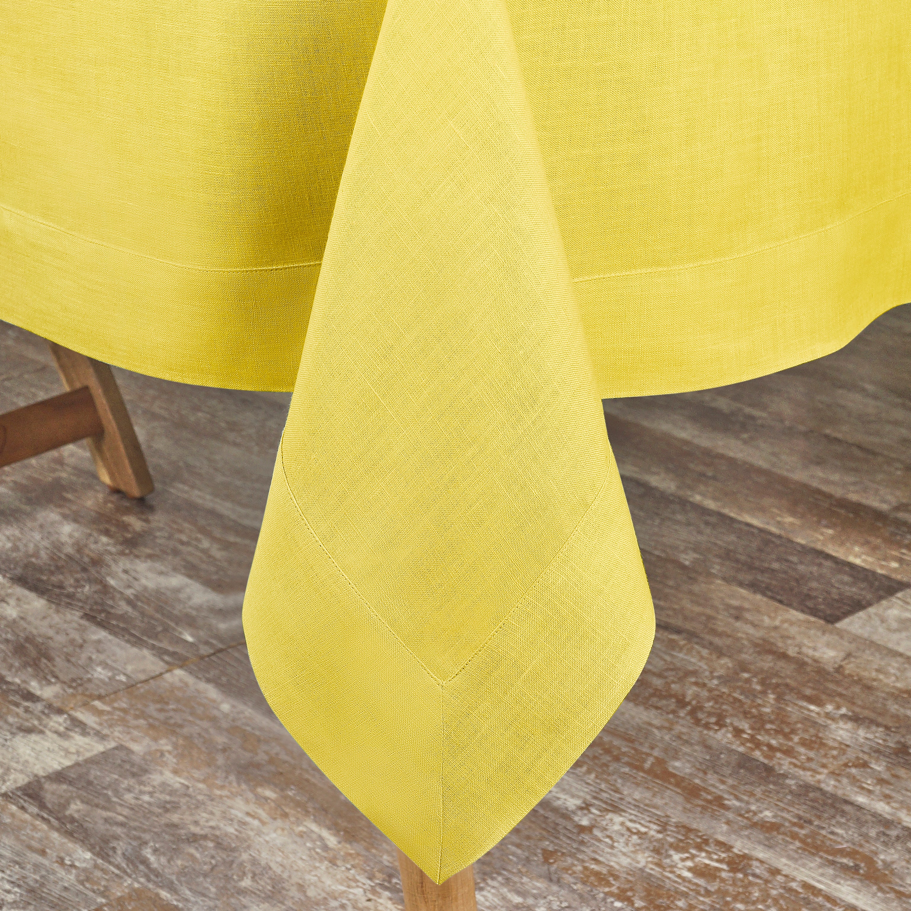 Lemon Yellow Linen Tablecloth, Hemmed