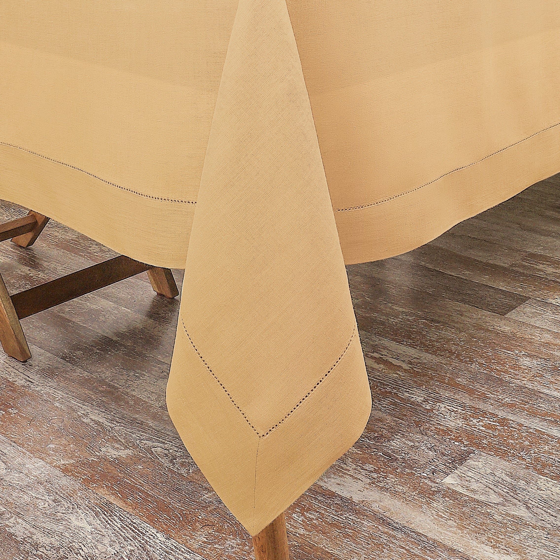 Beige Linen Tablecloth, Hemstitch