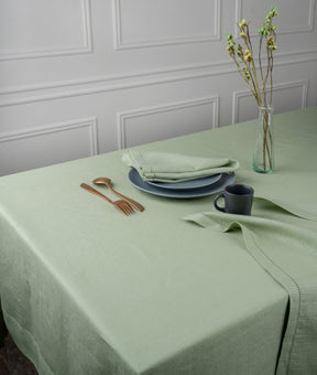 Sage Green Linen Tablecloth - Hemmed