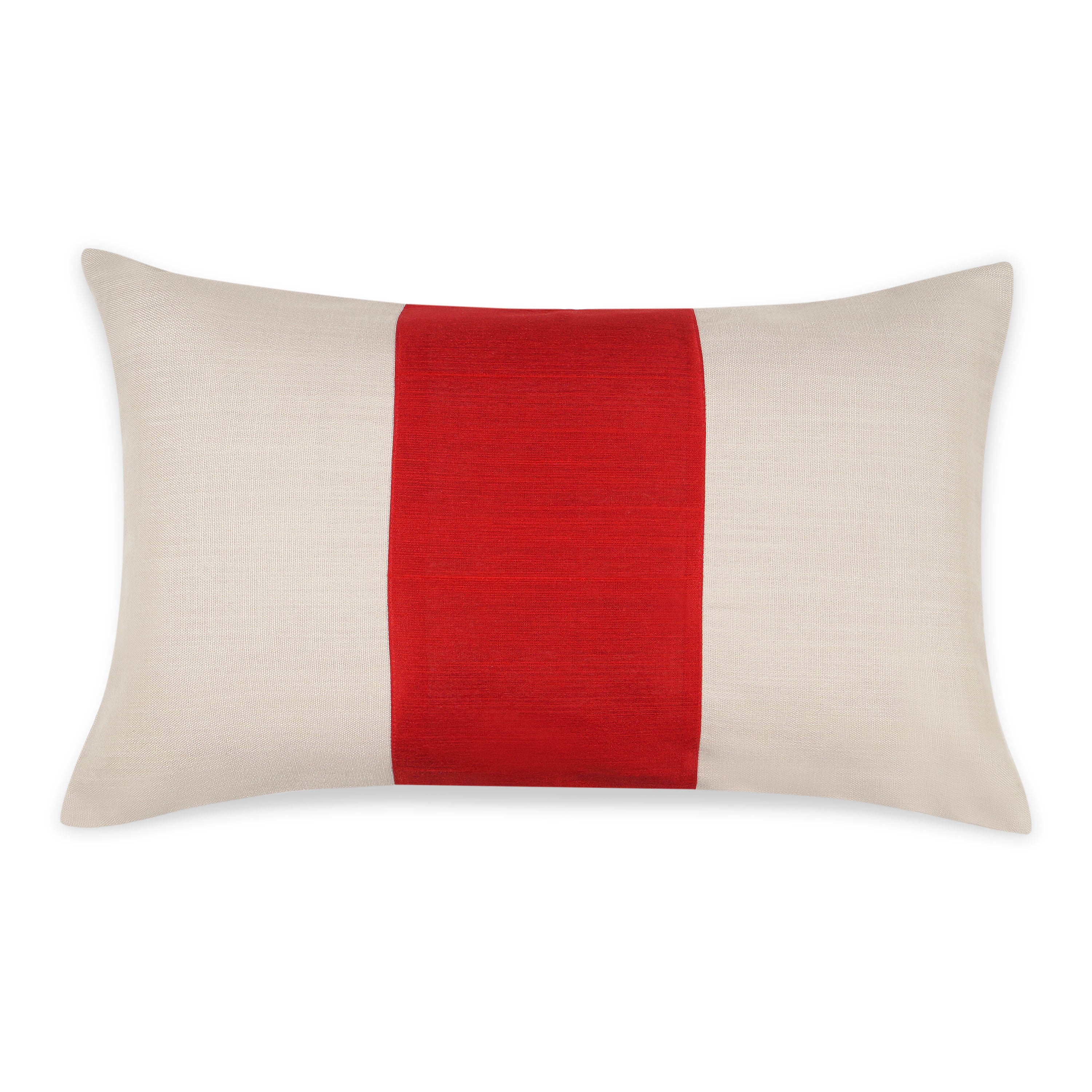 Verto Pillow Cover Rectangle - Natural and Red