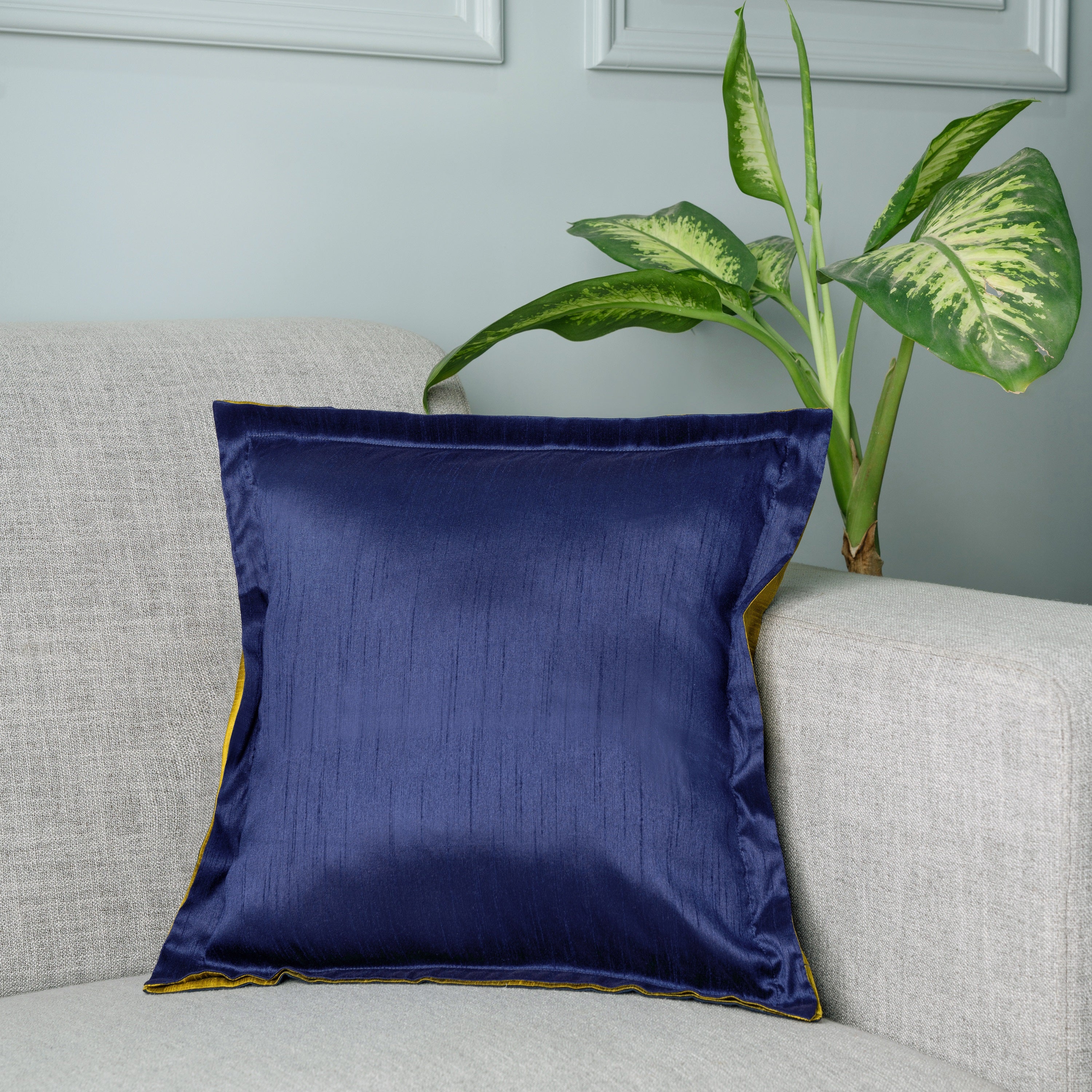 Silque Pillow Cover - Navy Blue