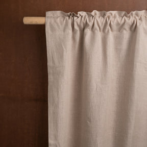Natural Linen Bottom Ruffle Curtains | 1 Panel