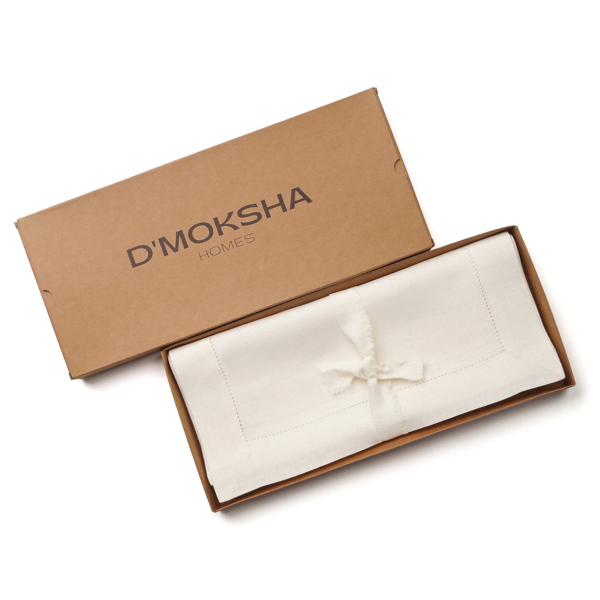 Ivory Linen Table Runner, Hemstitch