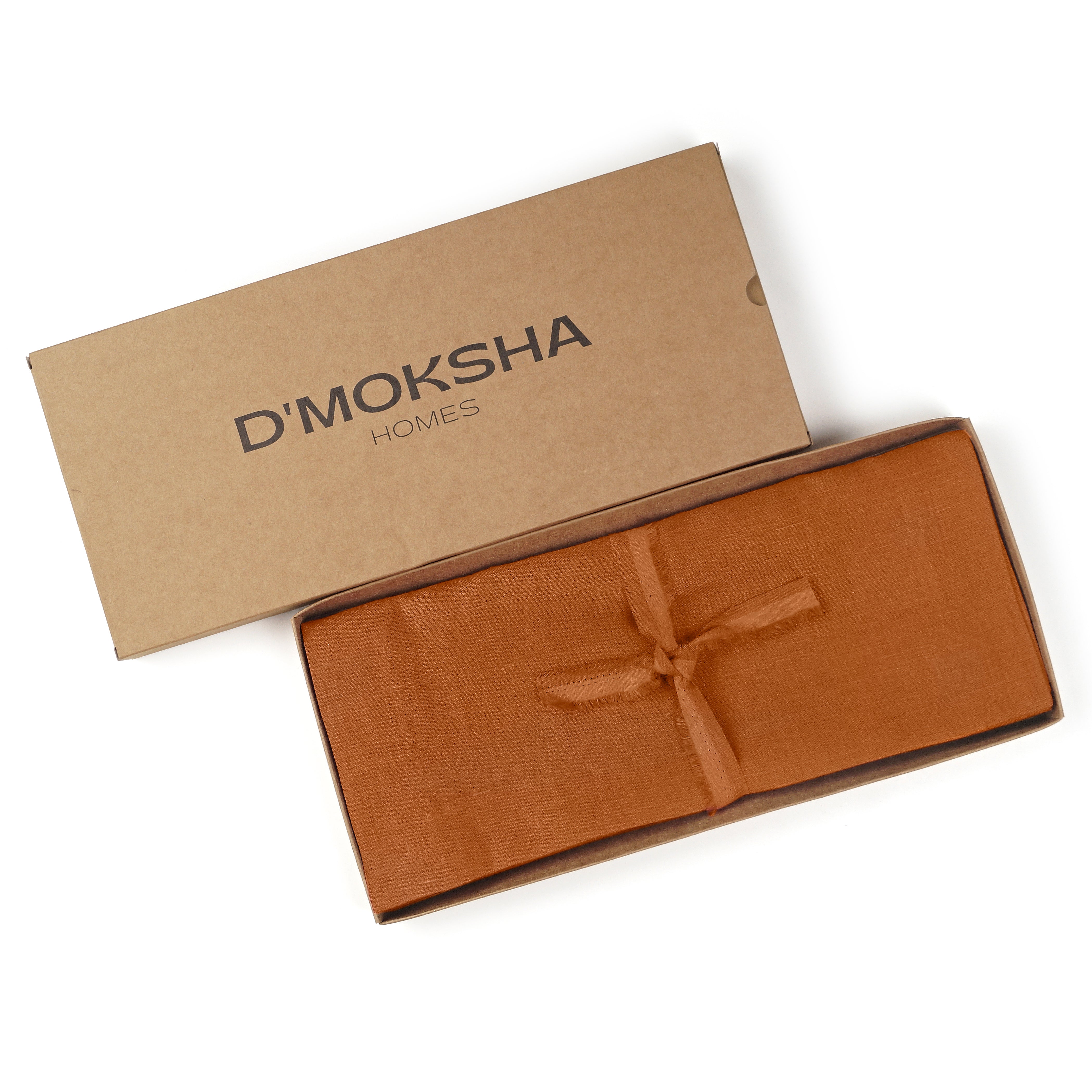 Rust Linen Table Runner, Hemmed