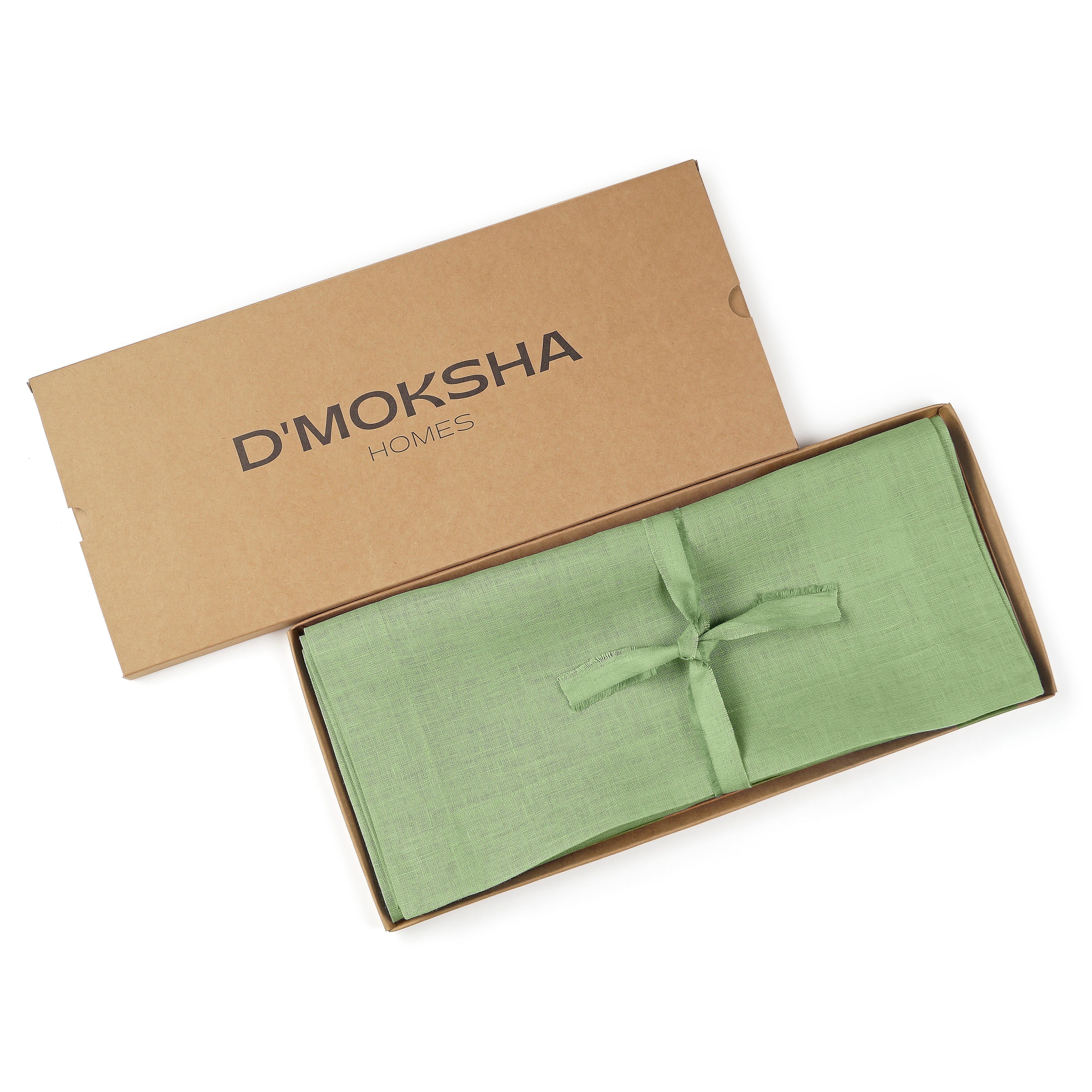 Sage Green Linen Table Runner, Hemmed