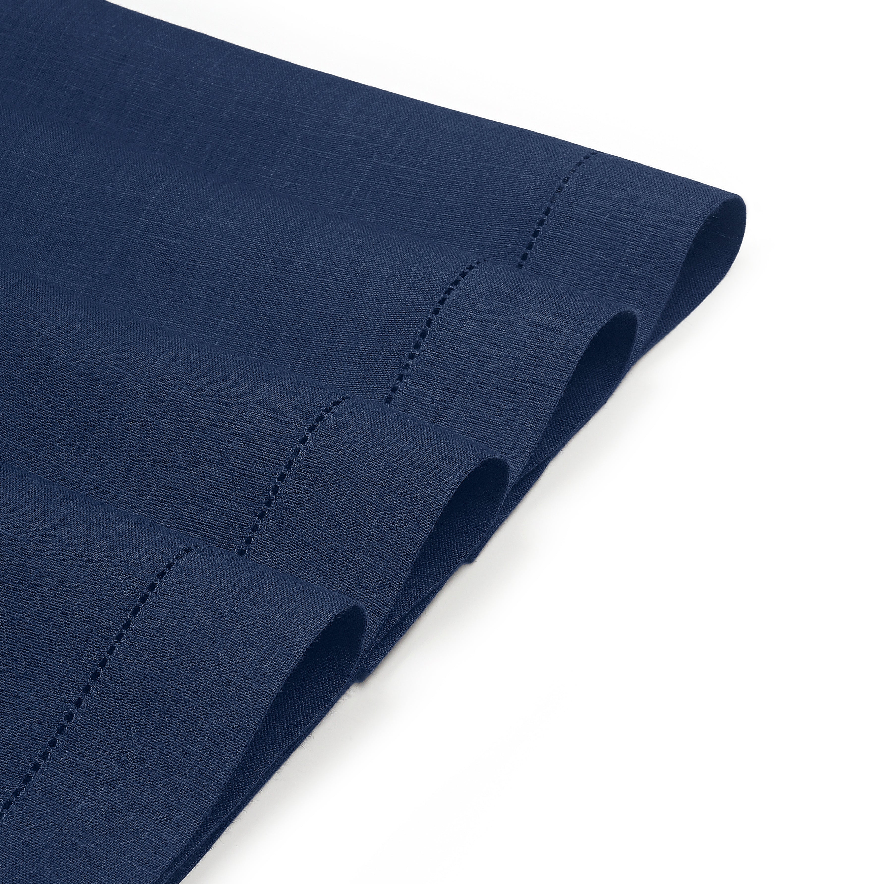 Navy Blue Linen Placemats, Hemstitch, 14 x 19 inch, 4 pcs