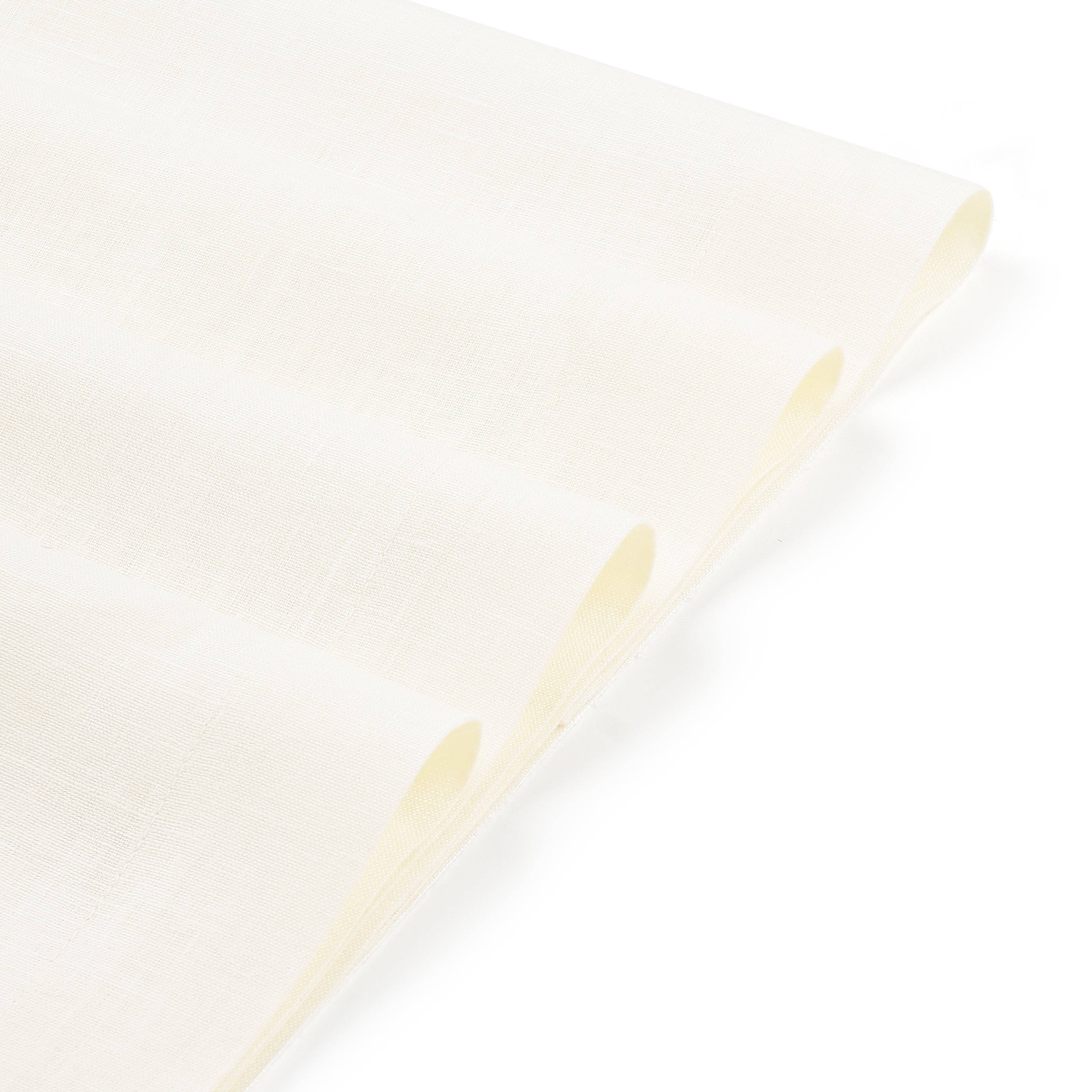 Ivory Linen Placemats, Hemmed, 14 x 19 inch, 4 pcs