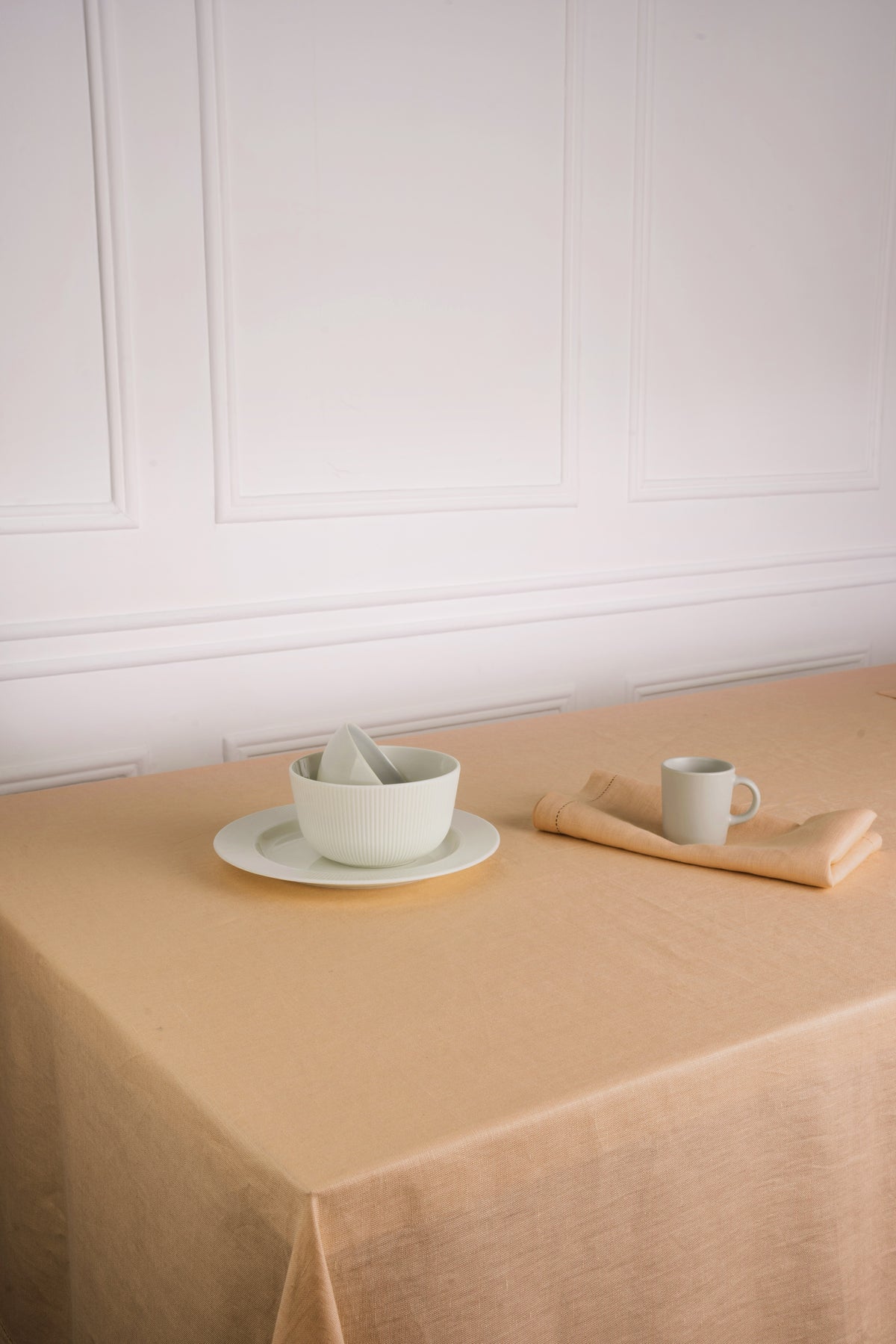 Beige Linen Tablecloth - Hemstitch