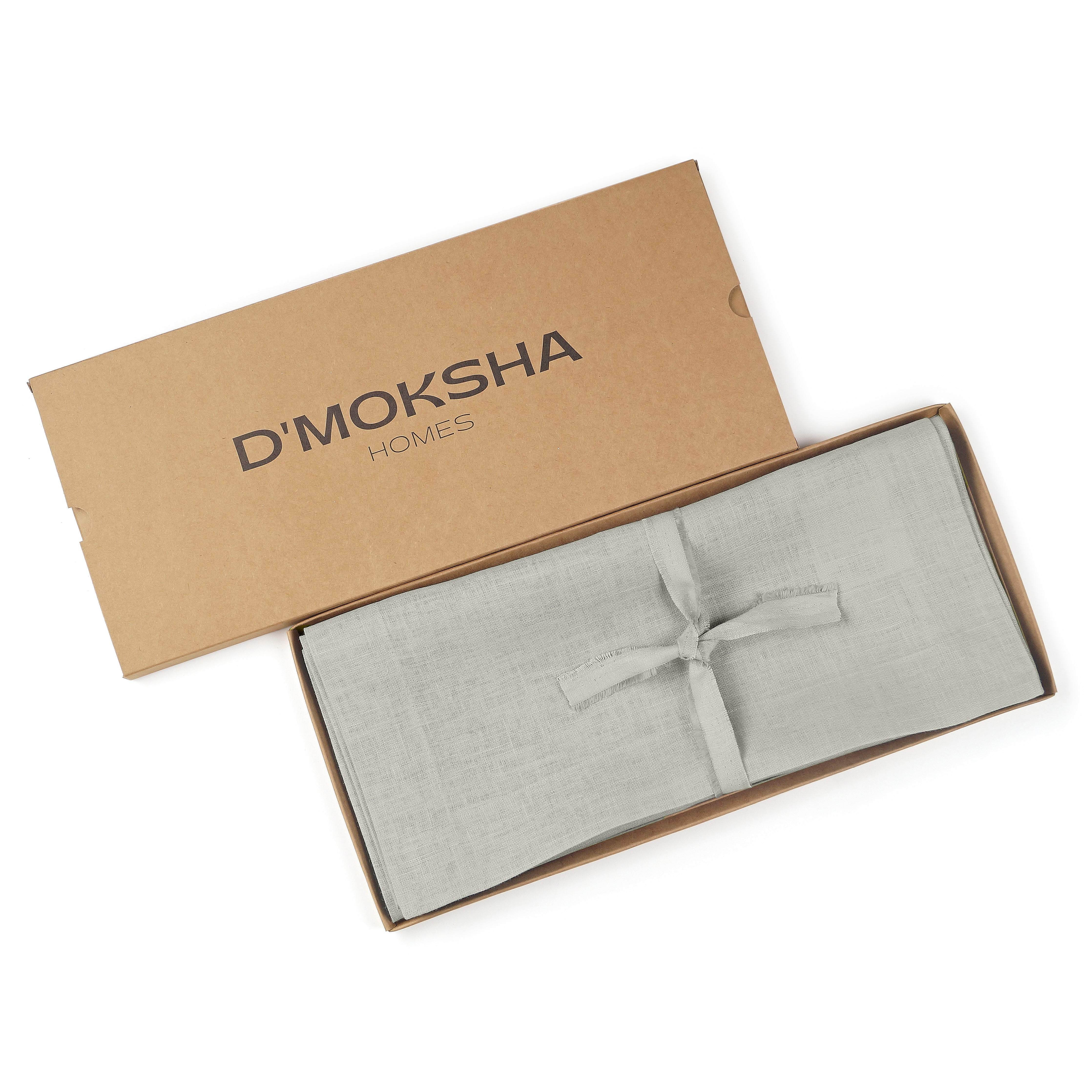 Silver Grey Linen Table Runner, Hemmed