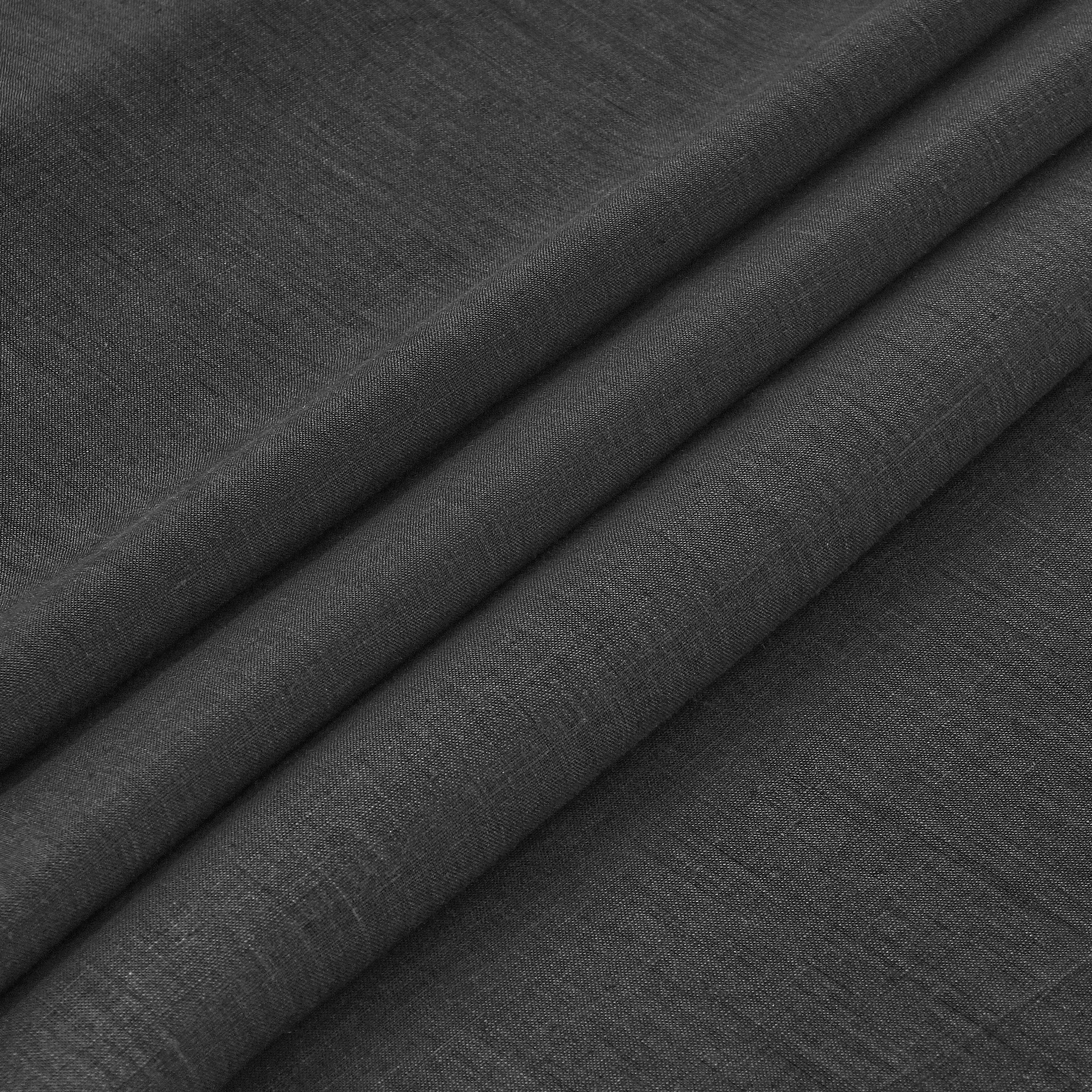 Charcoal  Grey Linen Tablecloth, Hemmed