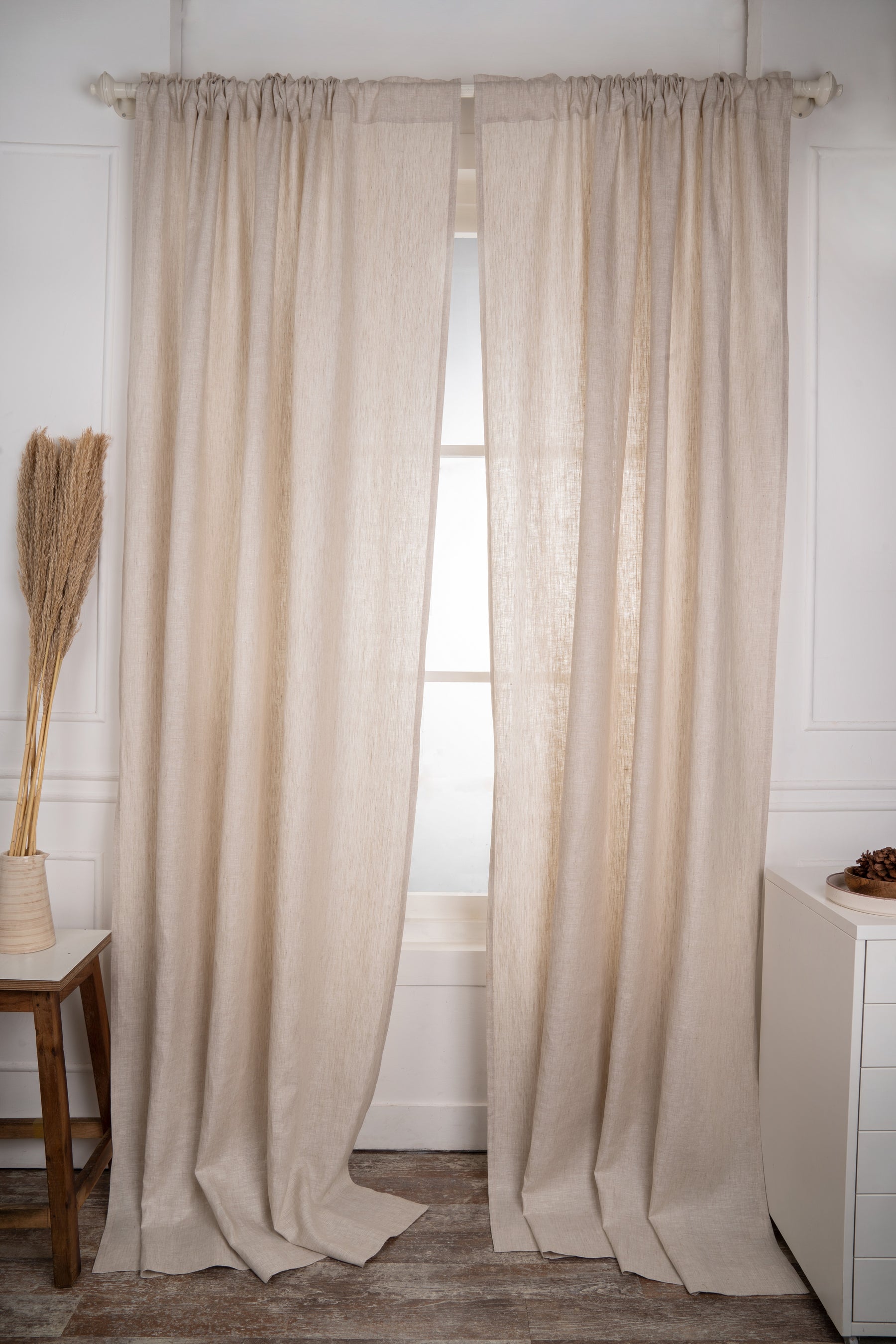 Light Natural Linen Curtain | 1 Panel
