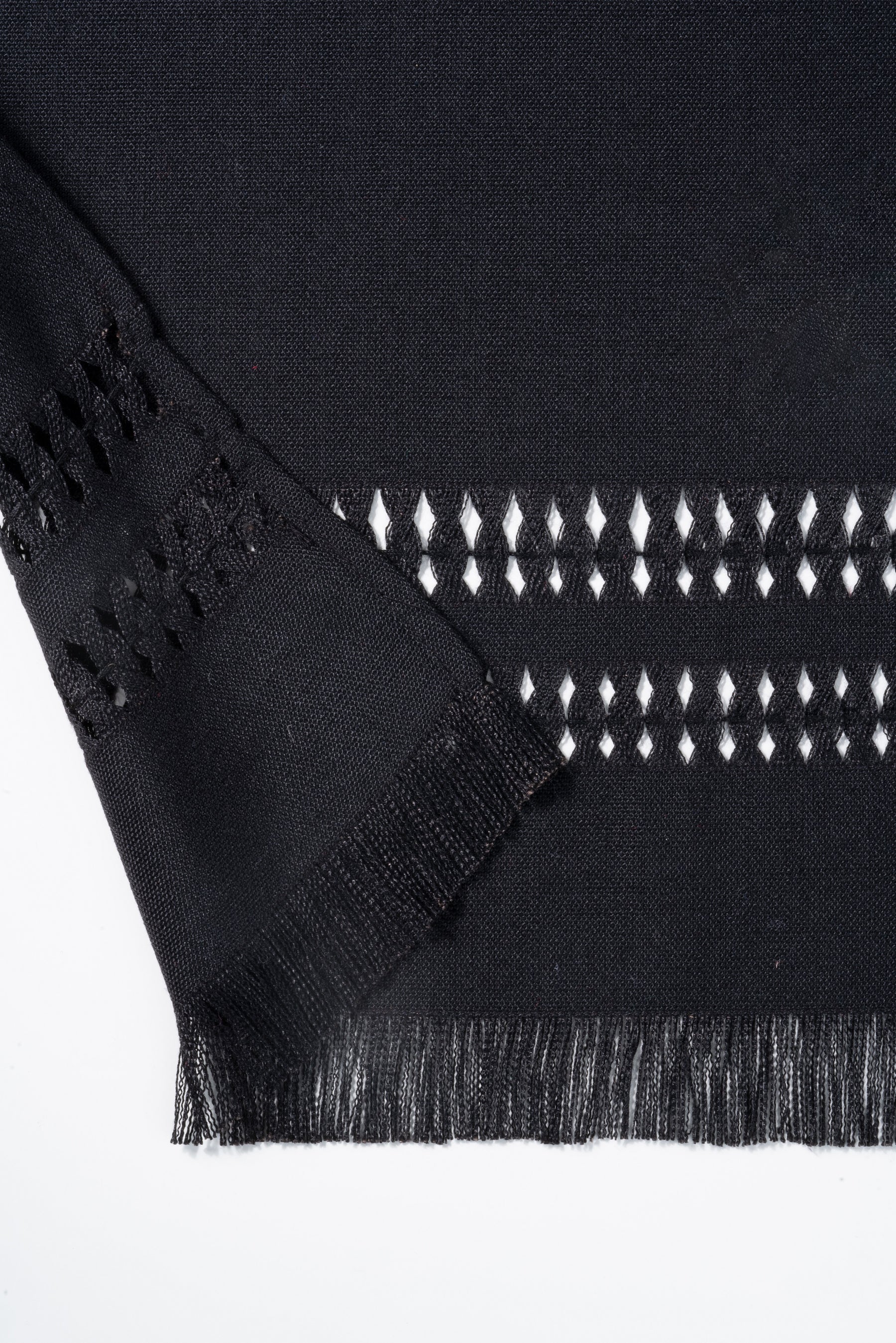 Black Linen Textured Table Runner - Hand Hemstitch