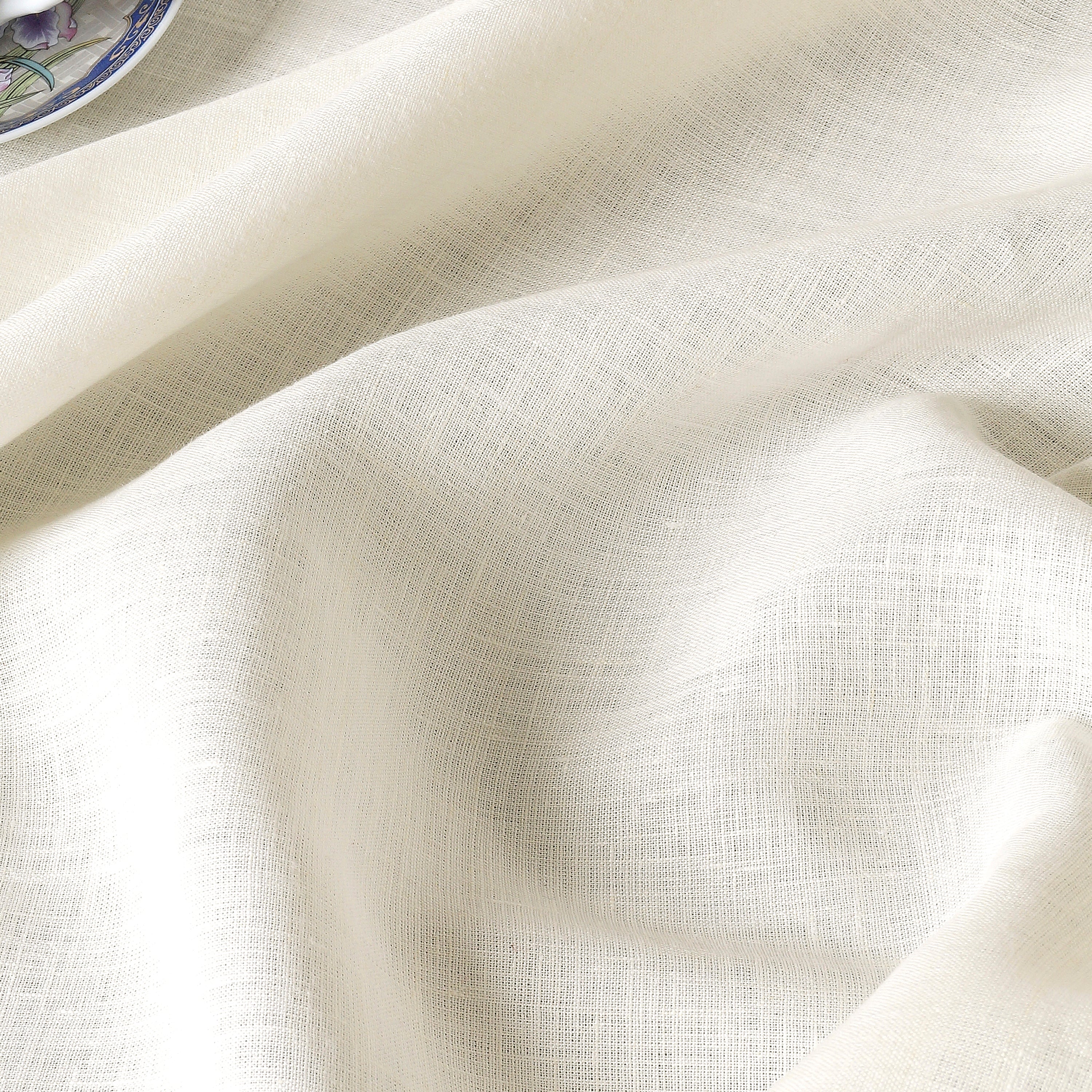 Ivory Linen Tablecloth, Hemstitch