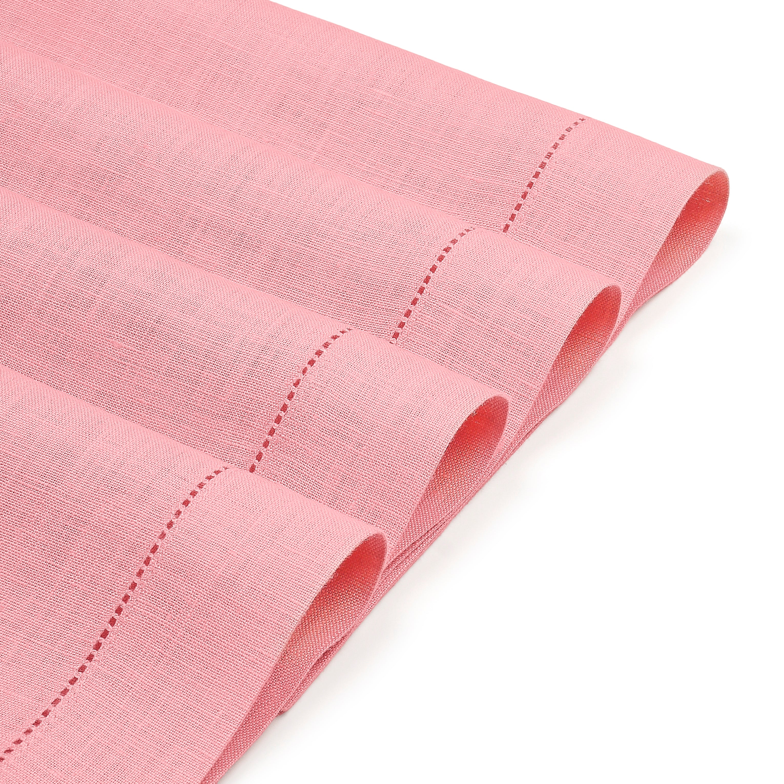 Dusty Pink Linen Placemats, Hemstitch, 14 x 19 inch, 4 pcs