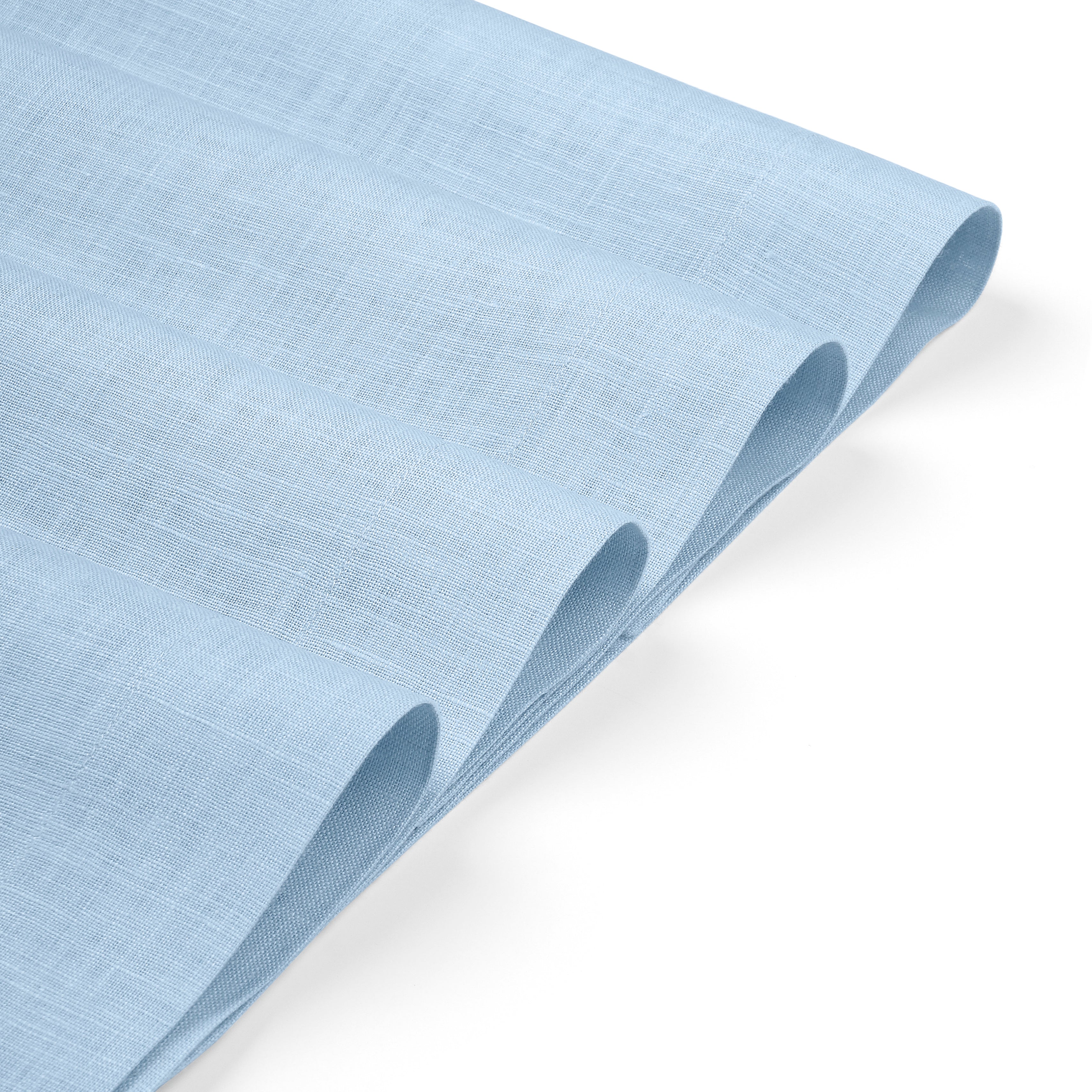 Powder Blue Linen Placemats, Hemmed, 14 x 19 inch, 4 pcs