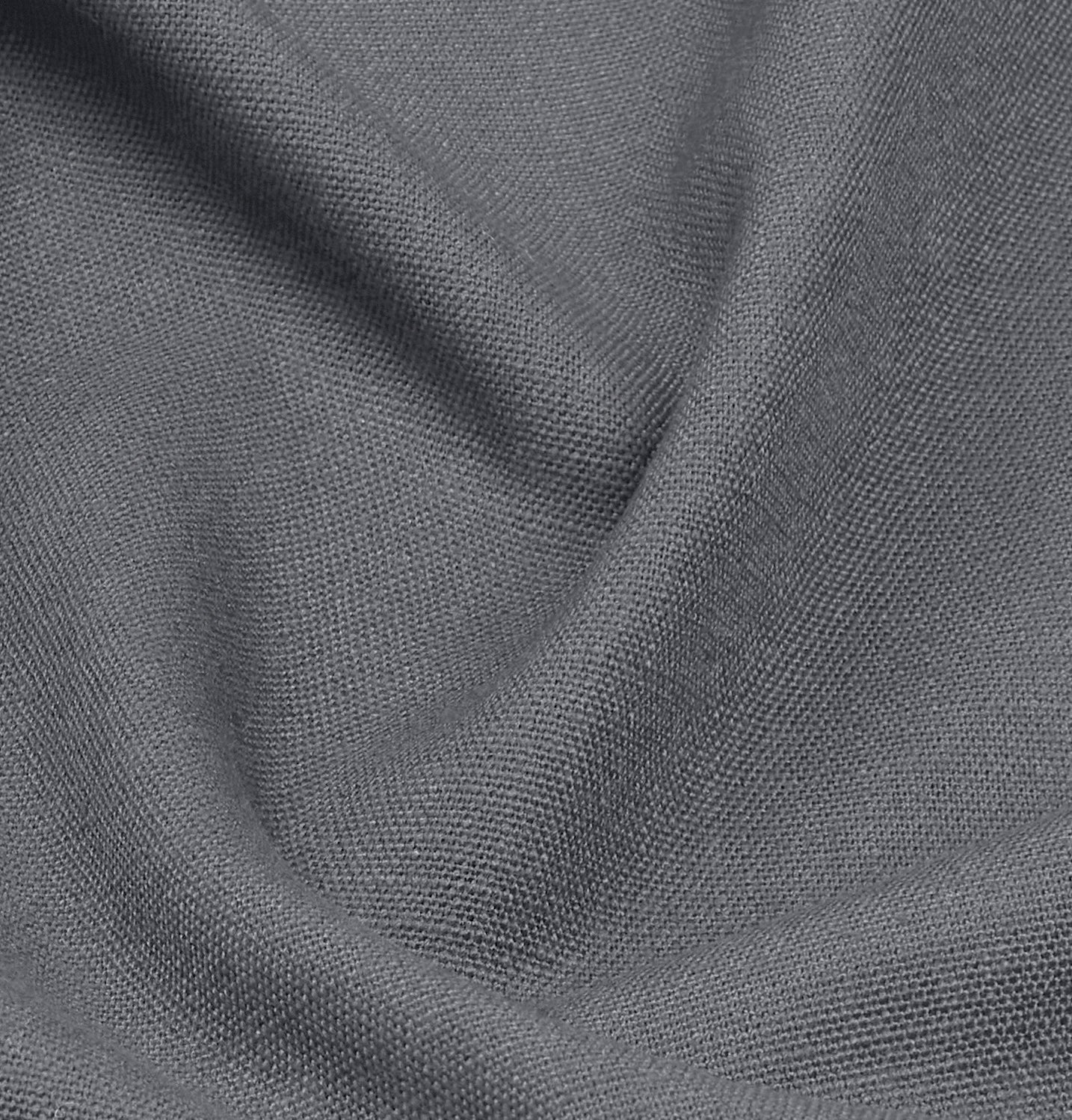 Charcoal Grey Tablecloth, Faux Linen, Mitered Corner