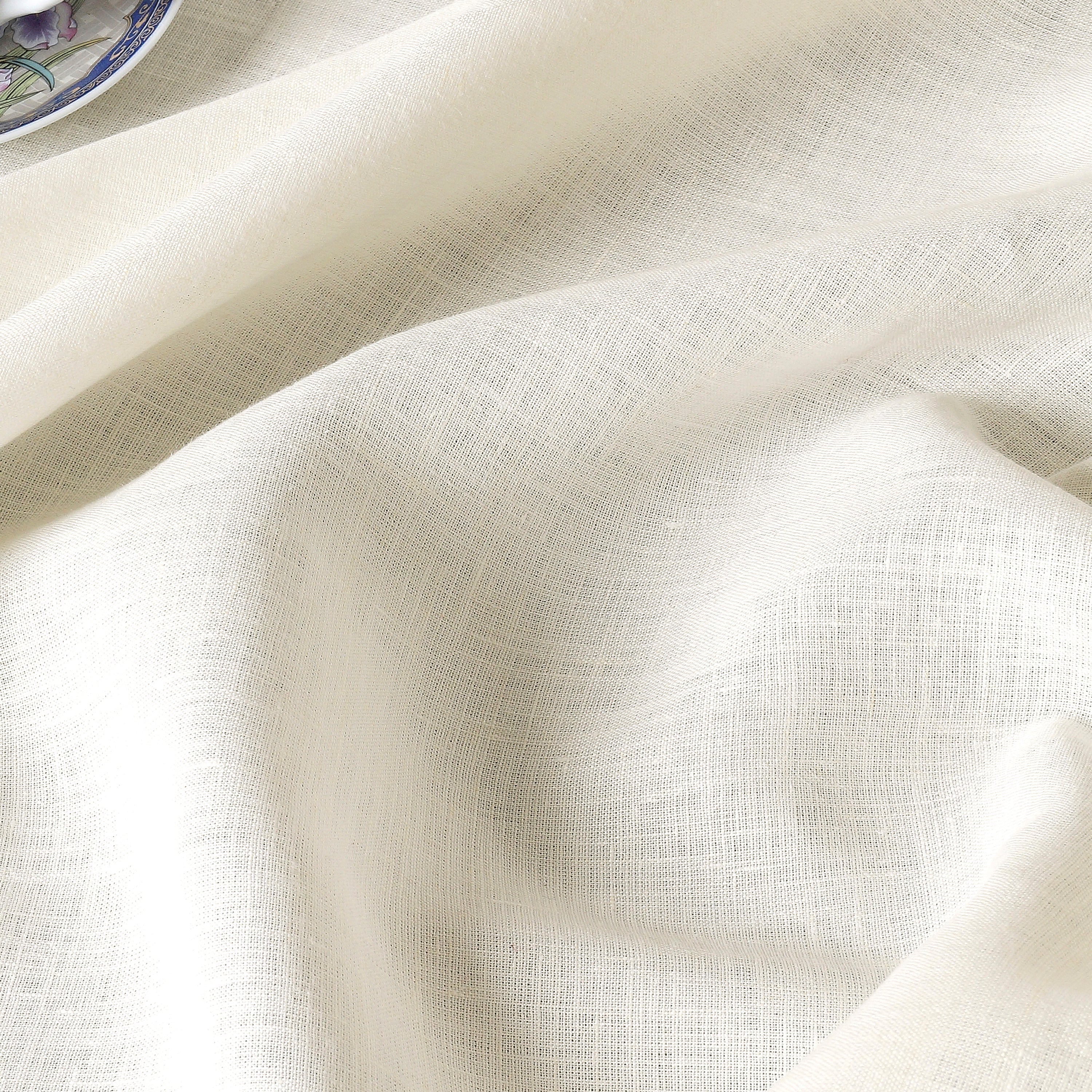 Ivory Pure Linen Tablecloth, Hemmed