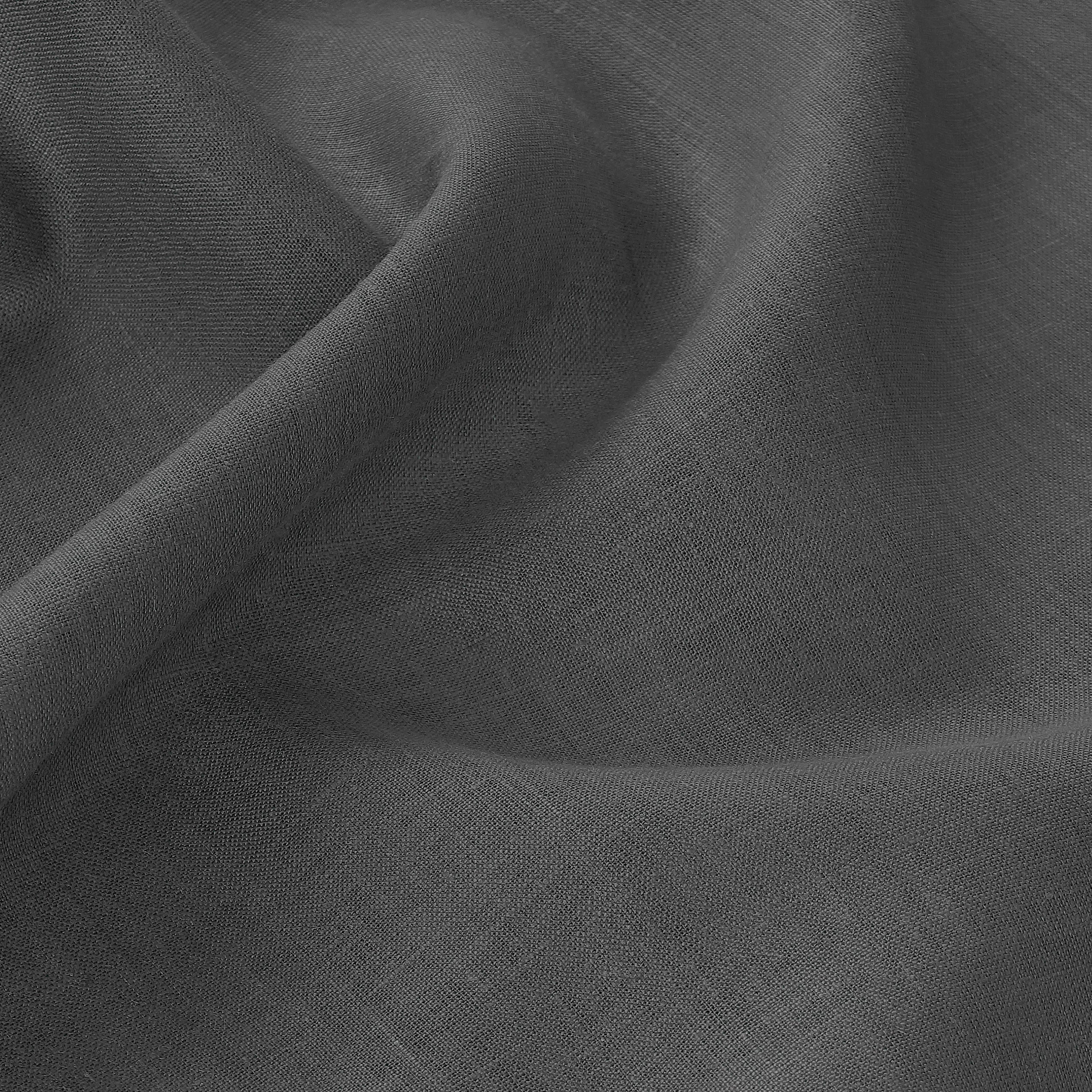 Charcoal Grey Pure Linen Tablecloth, Hemstitch