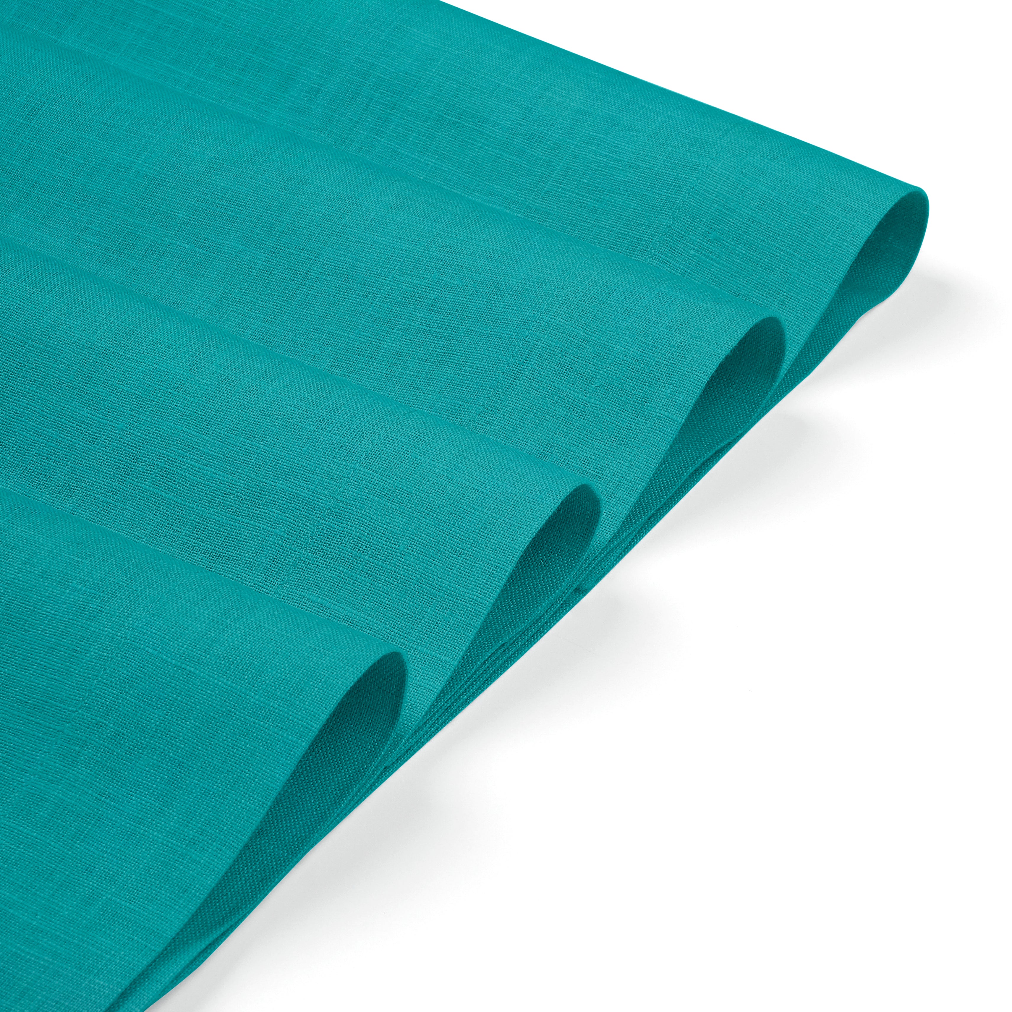 Teal Blue Linen Placemats, Hemmed, 14 x 19 inch, 4 pcs