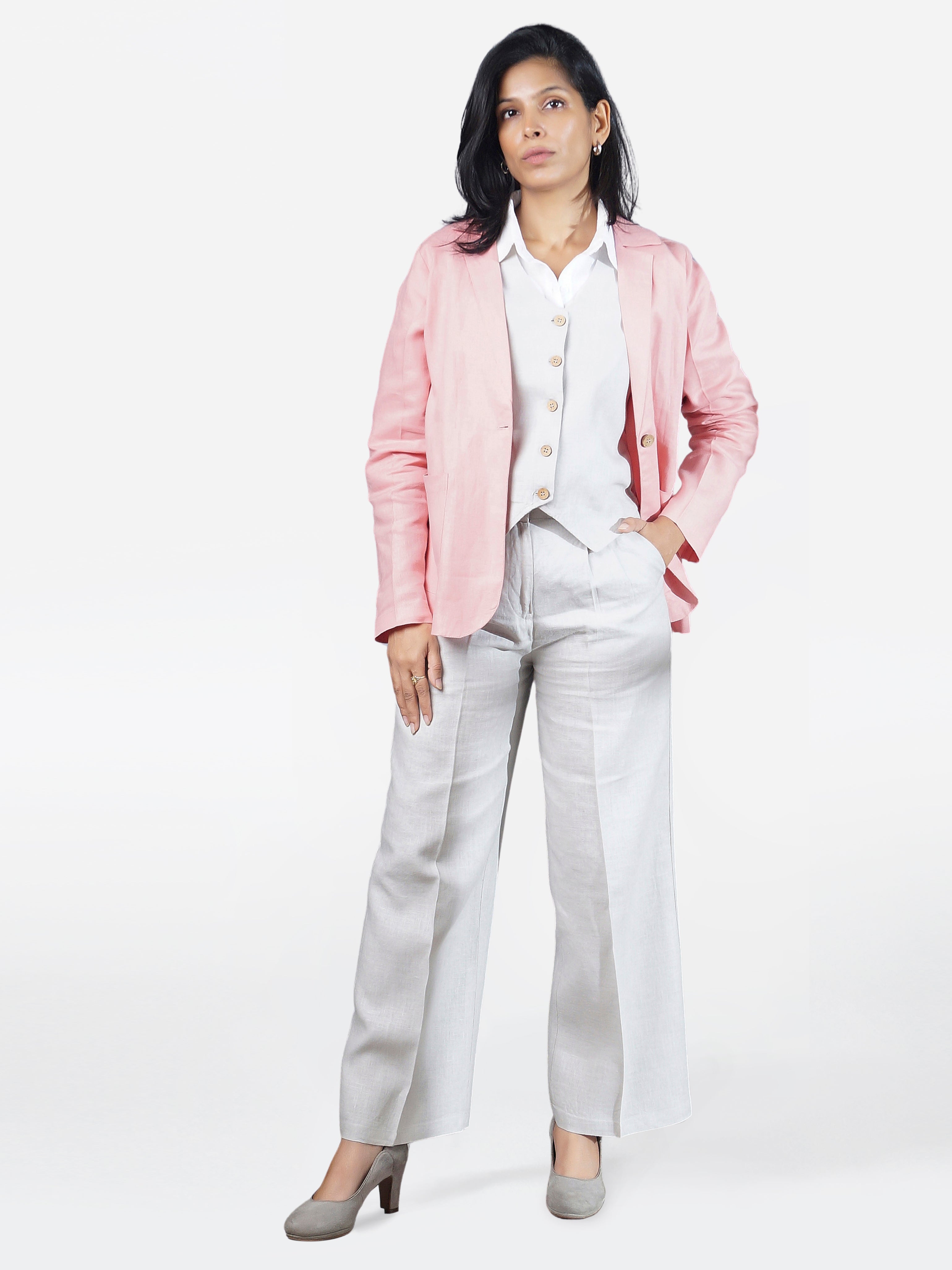 Quiet Grey Linen Pant