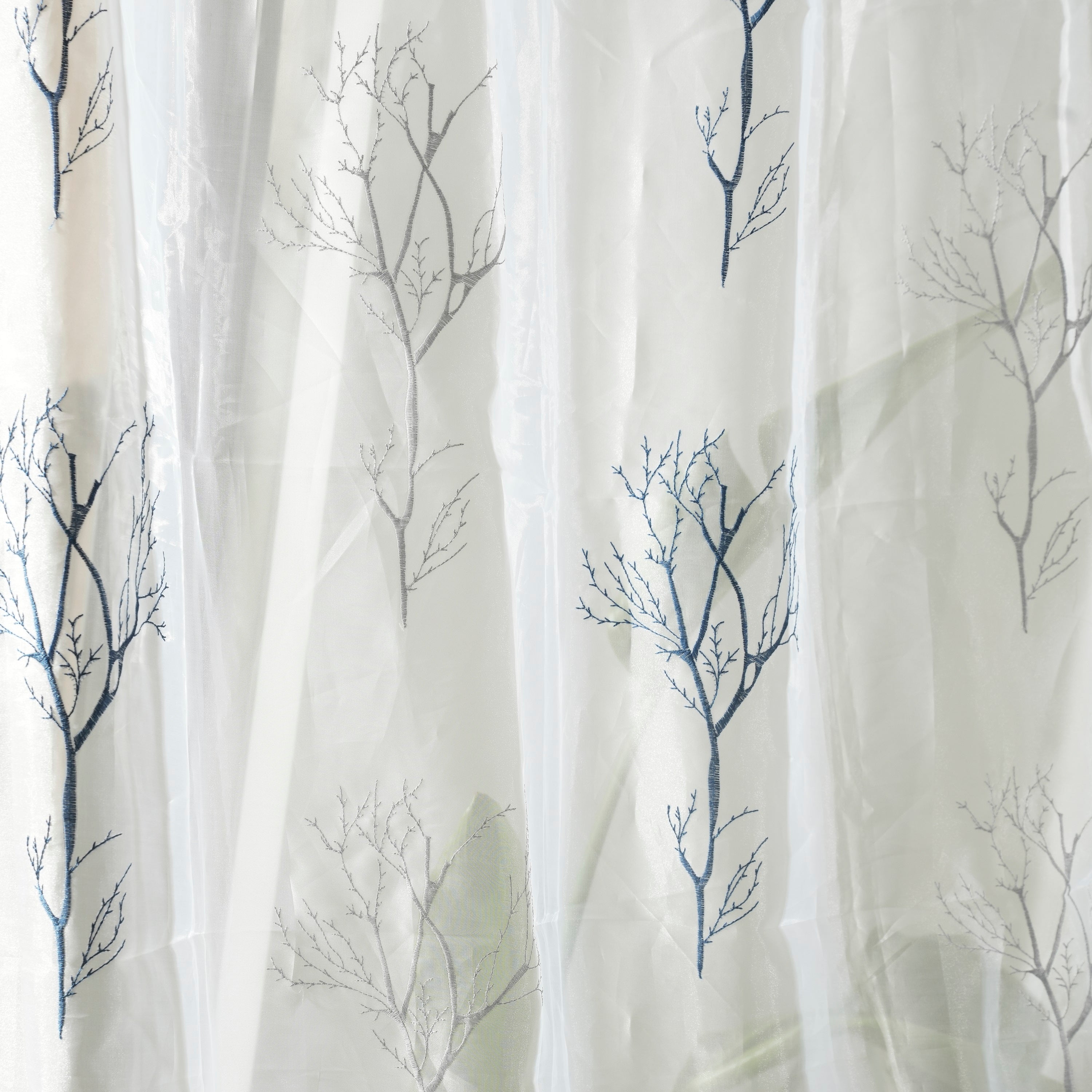 Etereo Woodland Whisper, Silver and Blue, Sheer, 1 panel