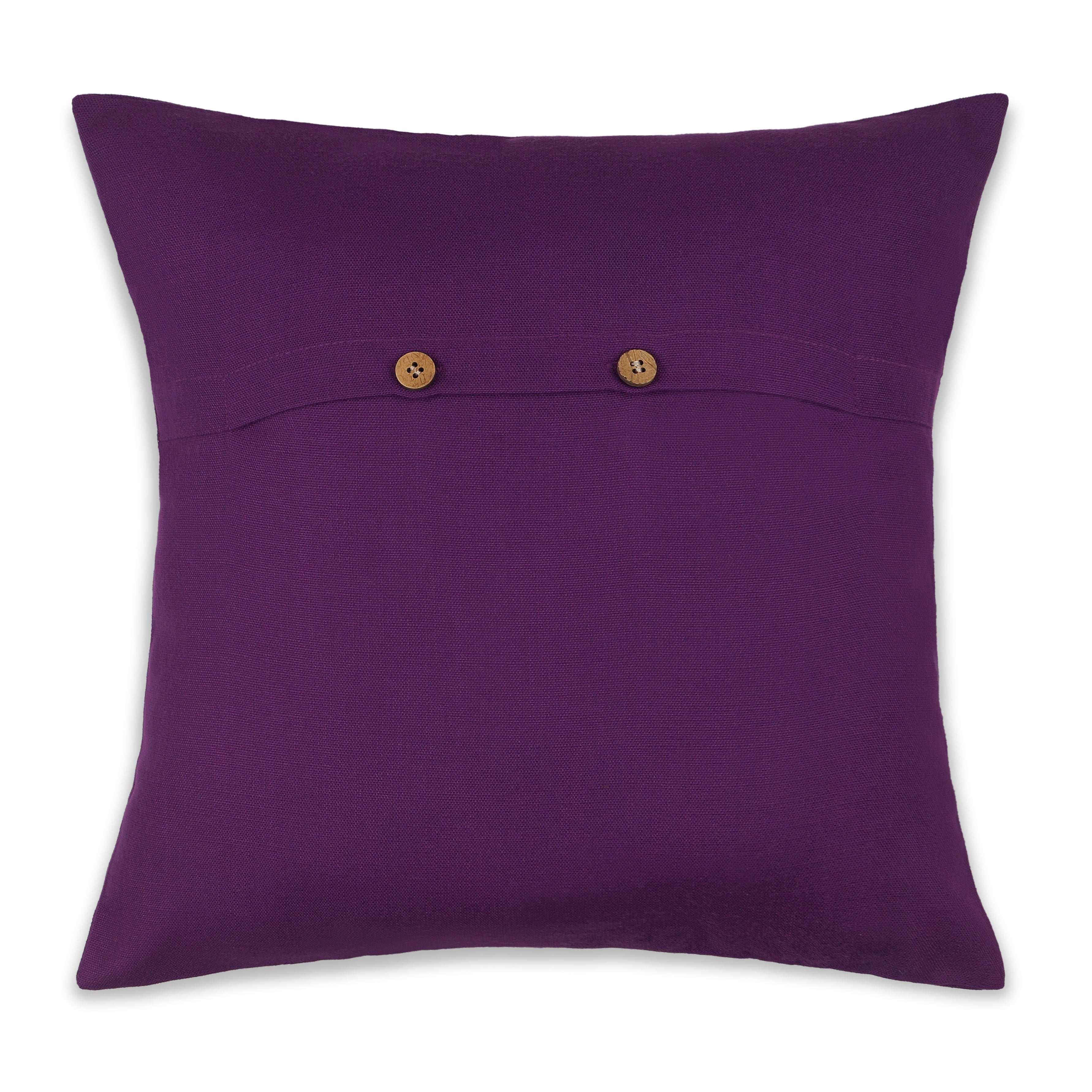 Crosshatch Pillow Cover - Purple and Ivory