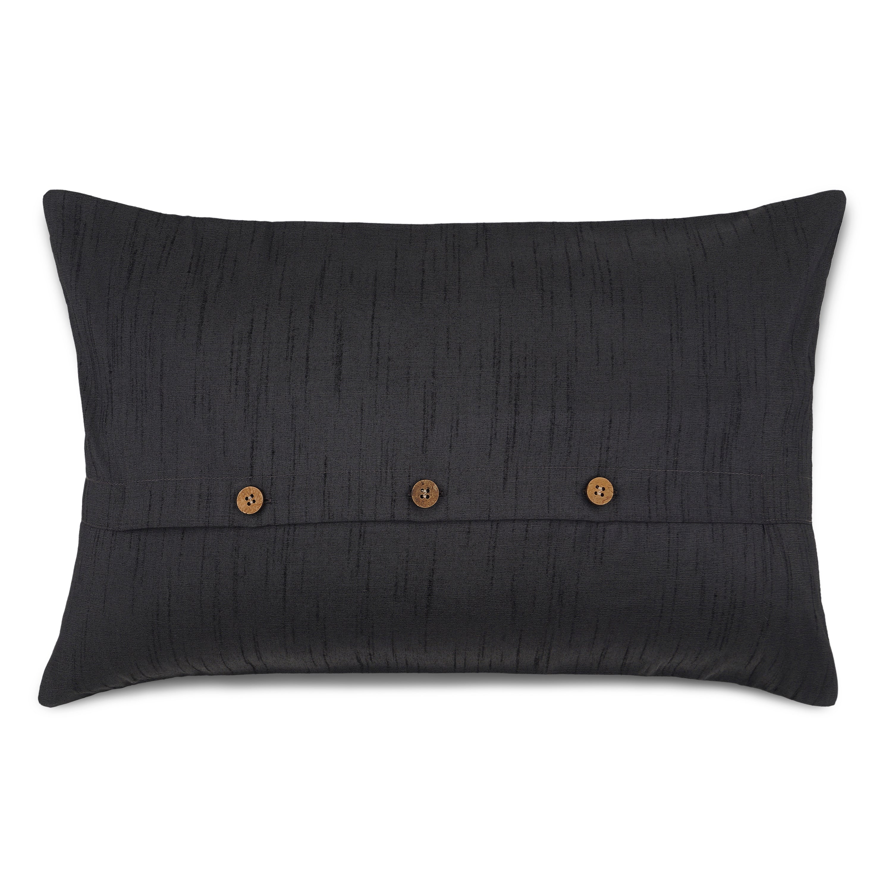 Rippled Harmony Pillow Cover Rectangle - Charcoal Grey