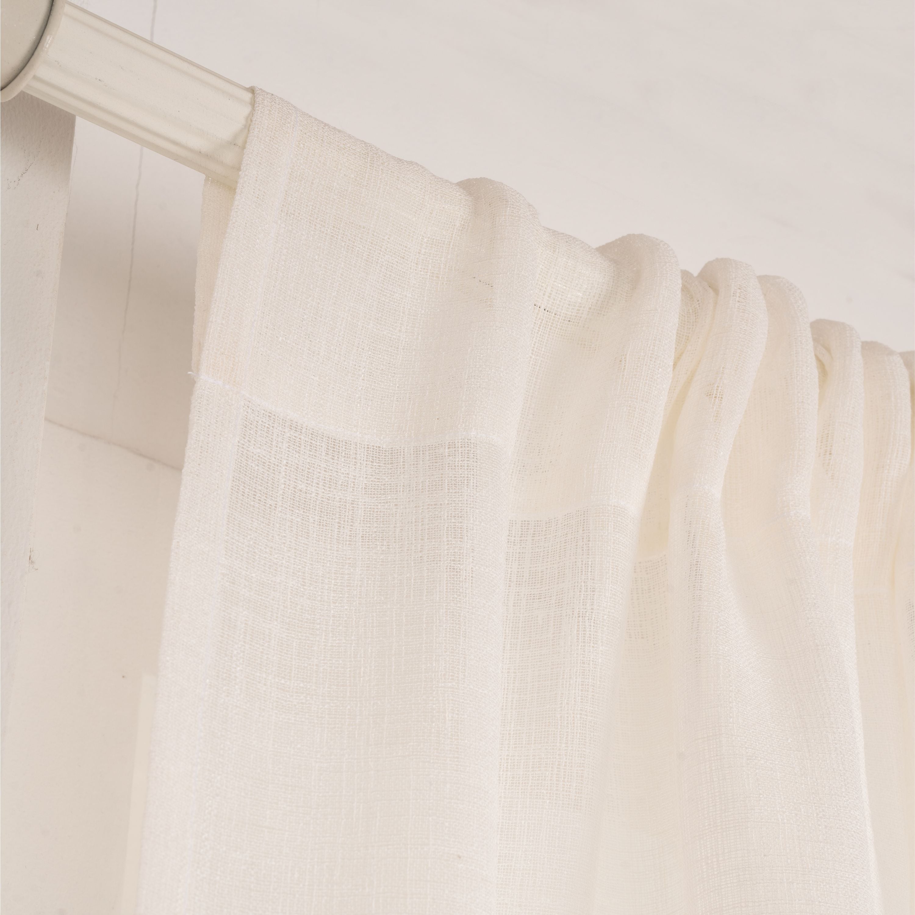 Ivory Faux Jute Curtain