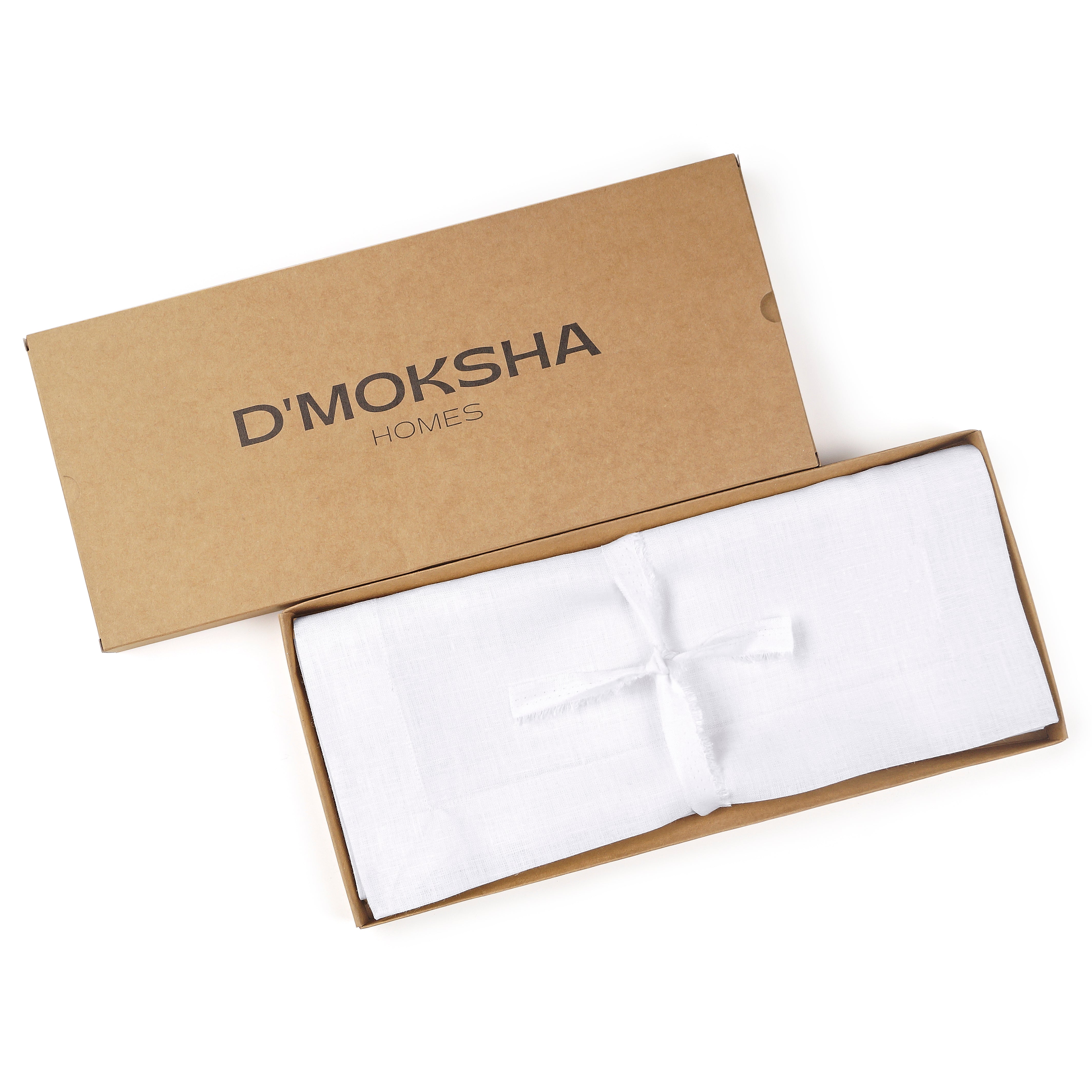 White Pure Linen Table Runner - Hemmed